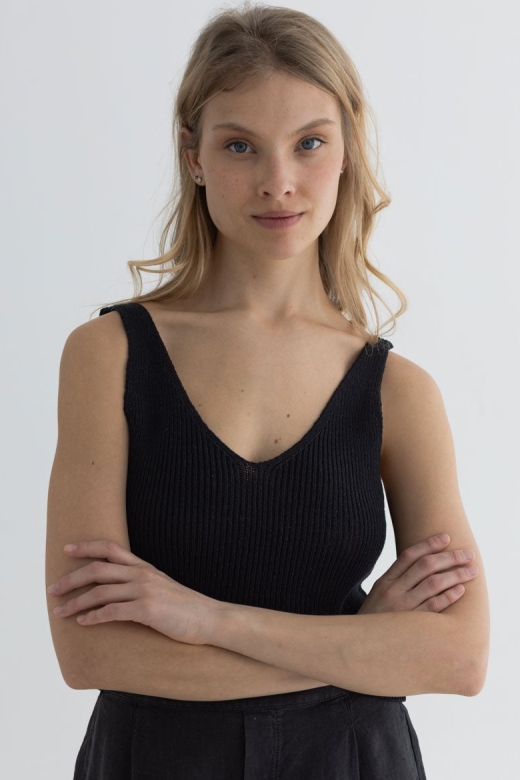 TWOTHIRDS Damen vegan Top Makawao Schwarz