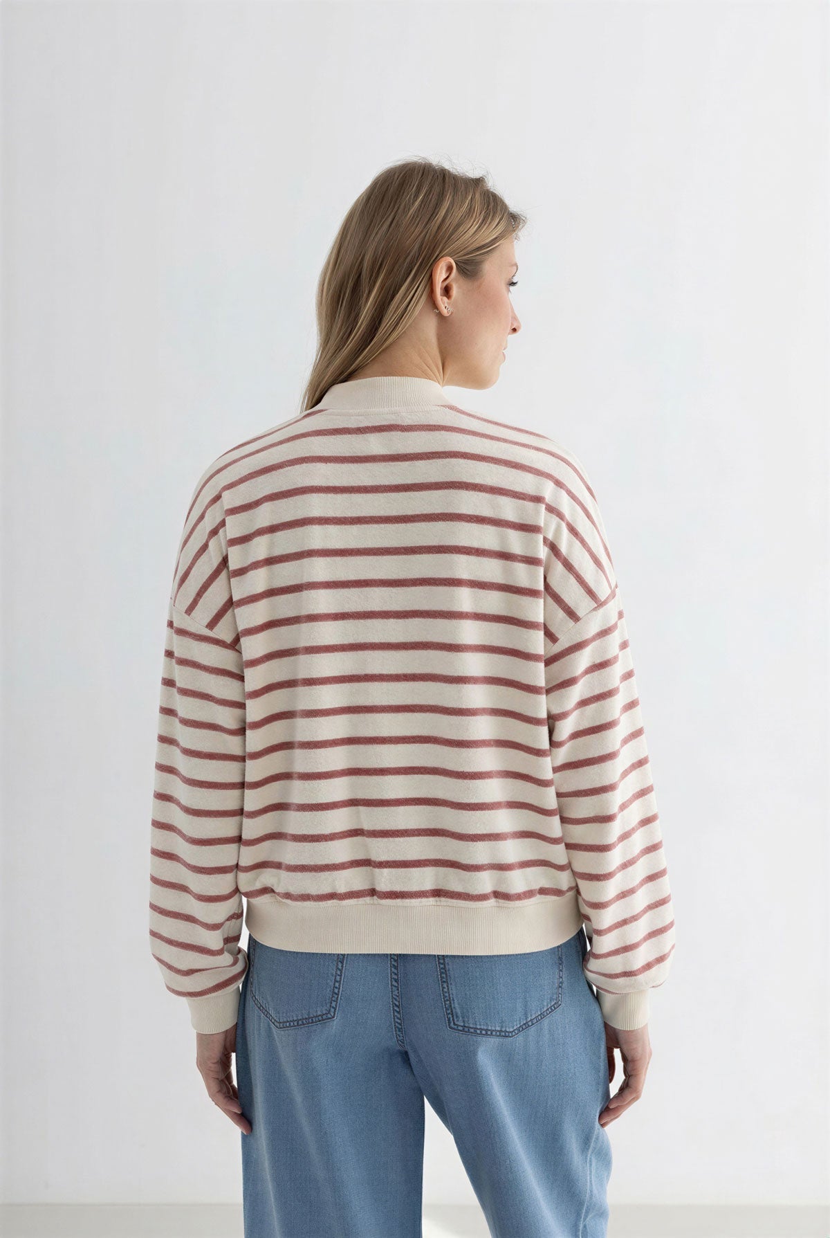 TWOTHIRDS womens vegan Sweatshirt Bequia Sienna Red Striped
