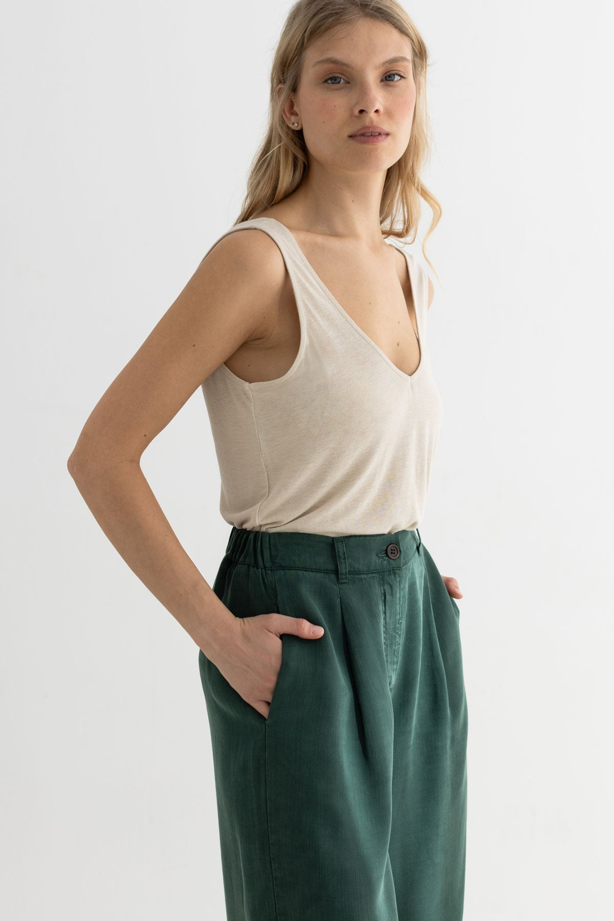 TWOTHIRDS womens vegan Top Toas Lino Ecru