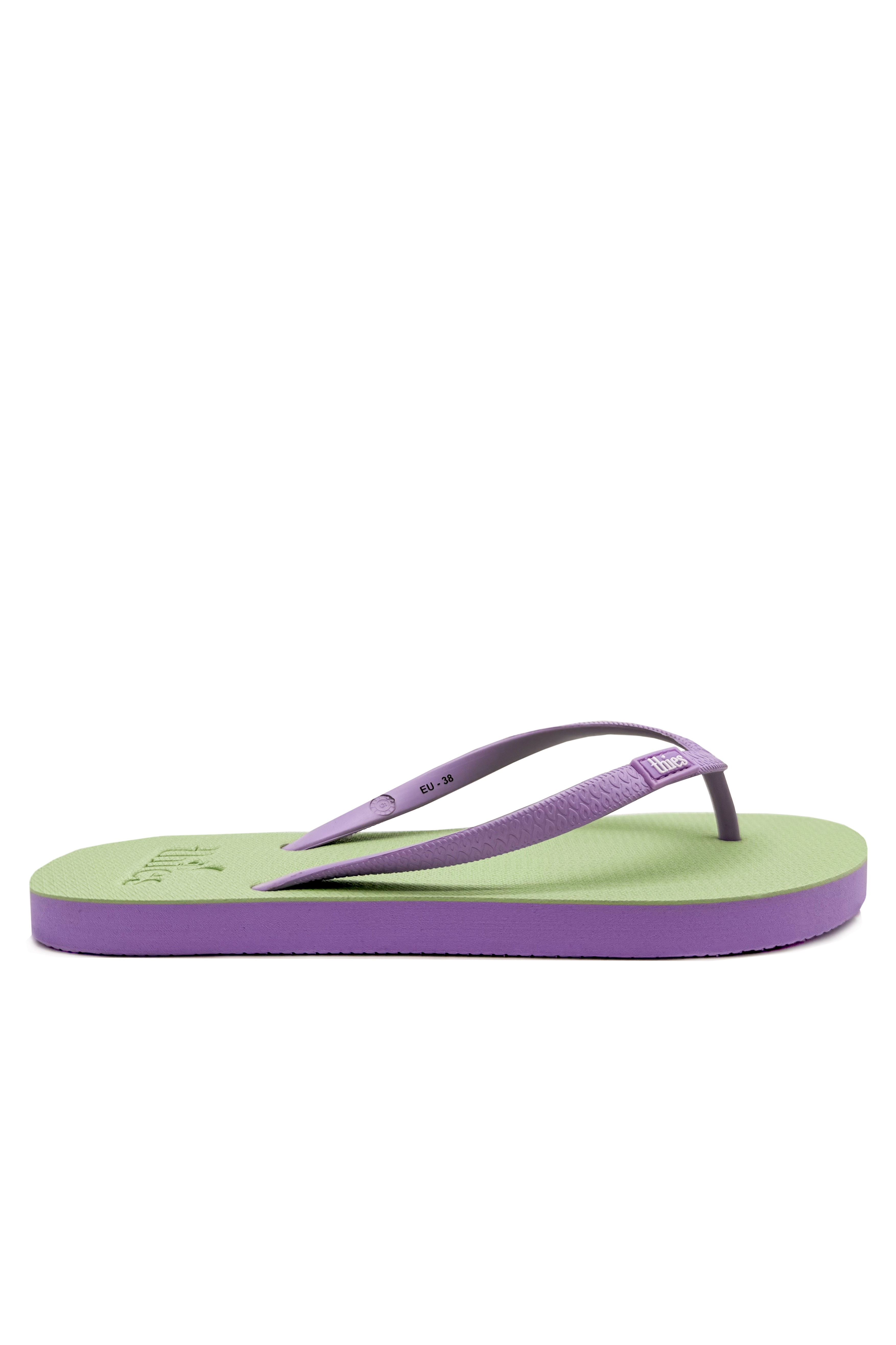 thies womens vegan Flip Flops Eco 2 Tone Lavender/ Mint