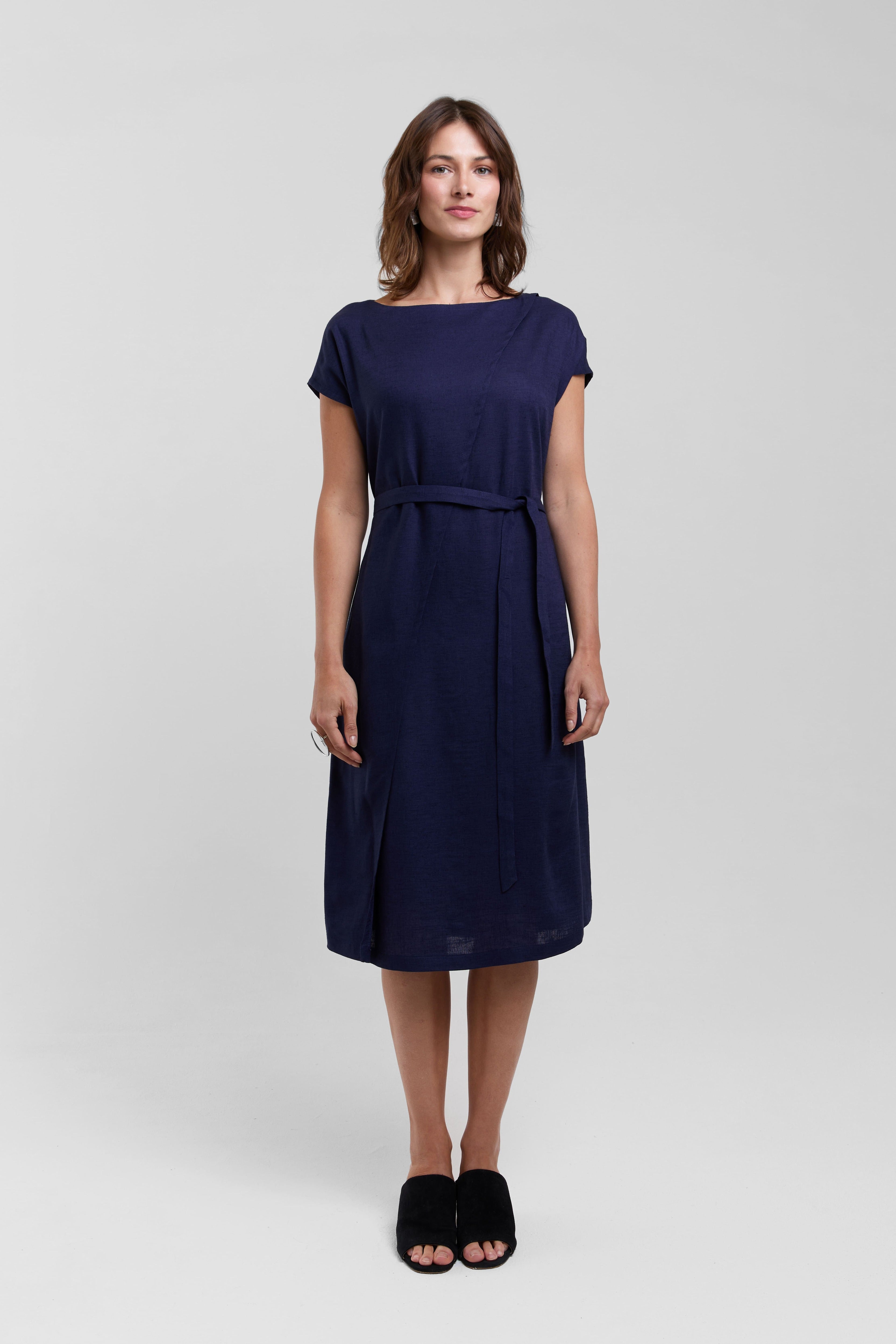 AYANI womens vegan Dress Julia Dark Blue