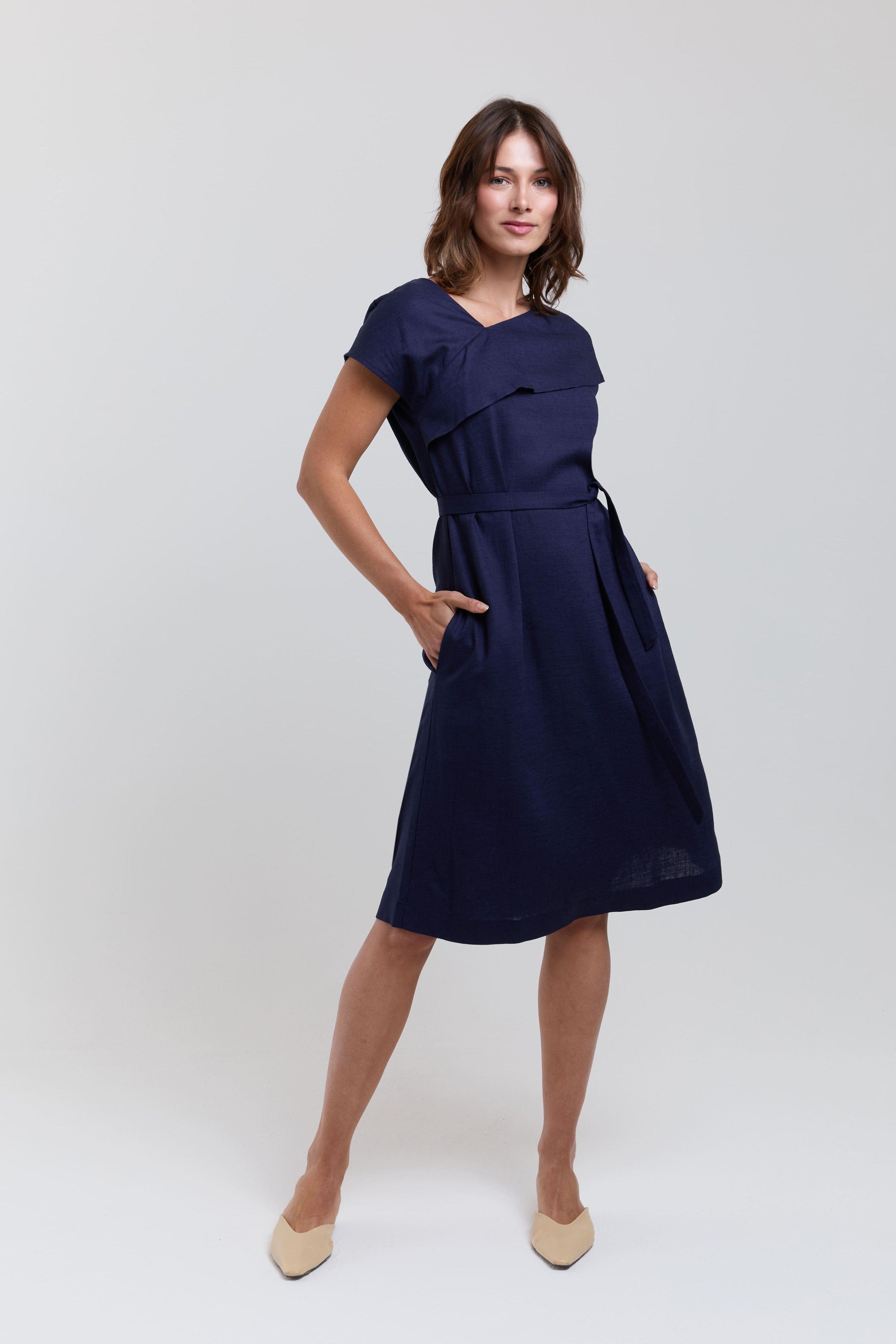 AYANI womens vegan Dress Daniela Dark Blue