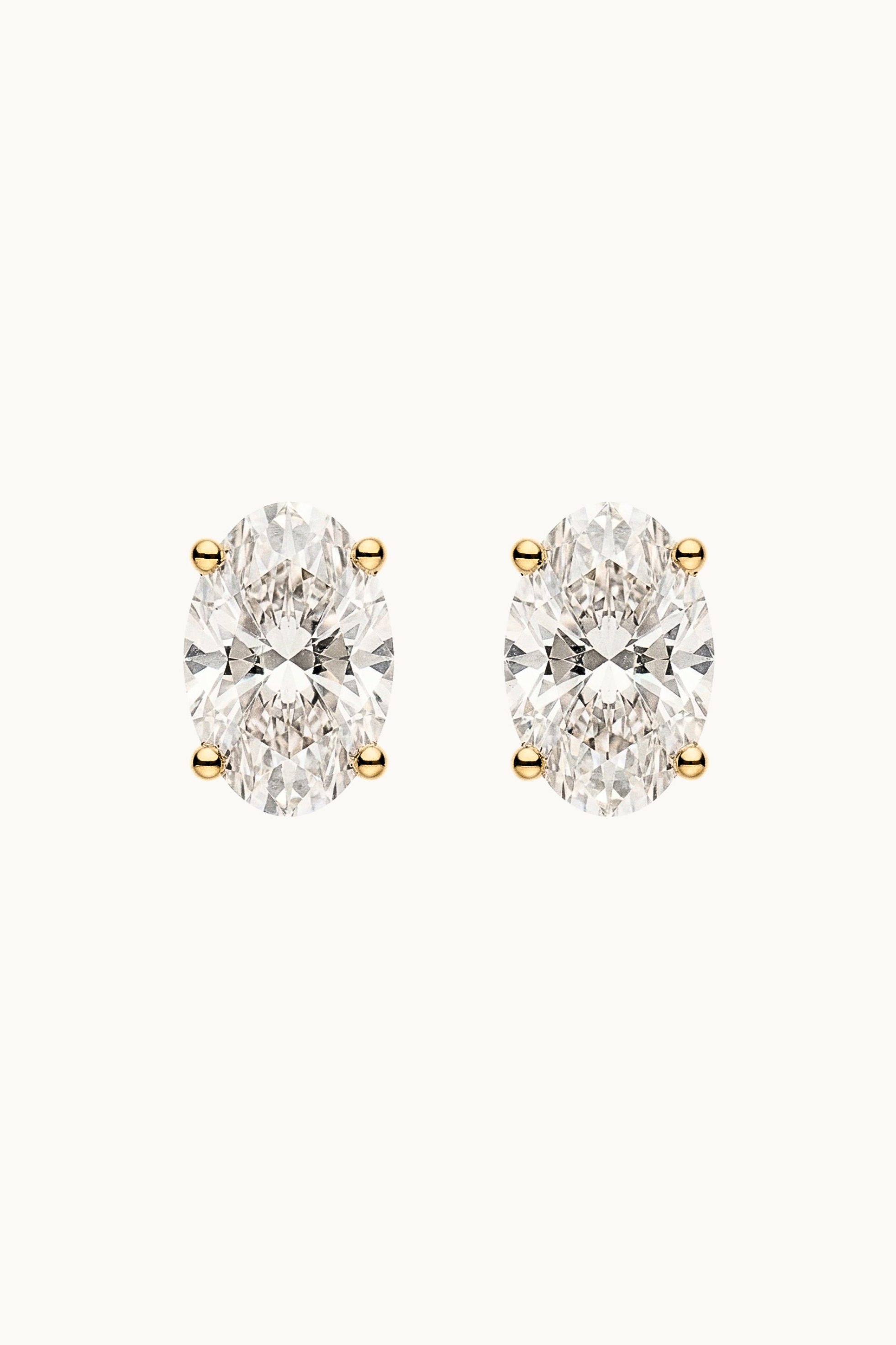 Dear Darling Berlin Damen vegan Ohrstecker Mit Ovalen Diamanten Talia Aus 14-Karätigem Echtgold