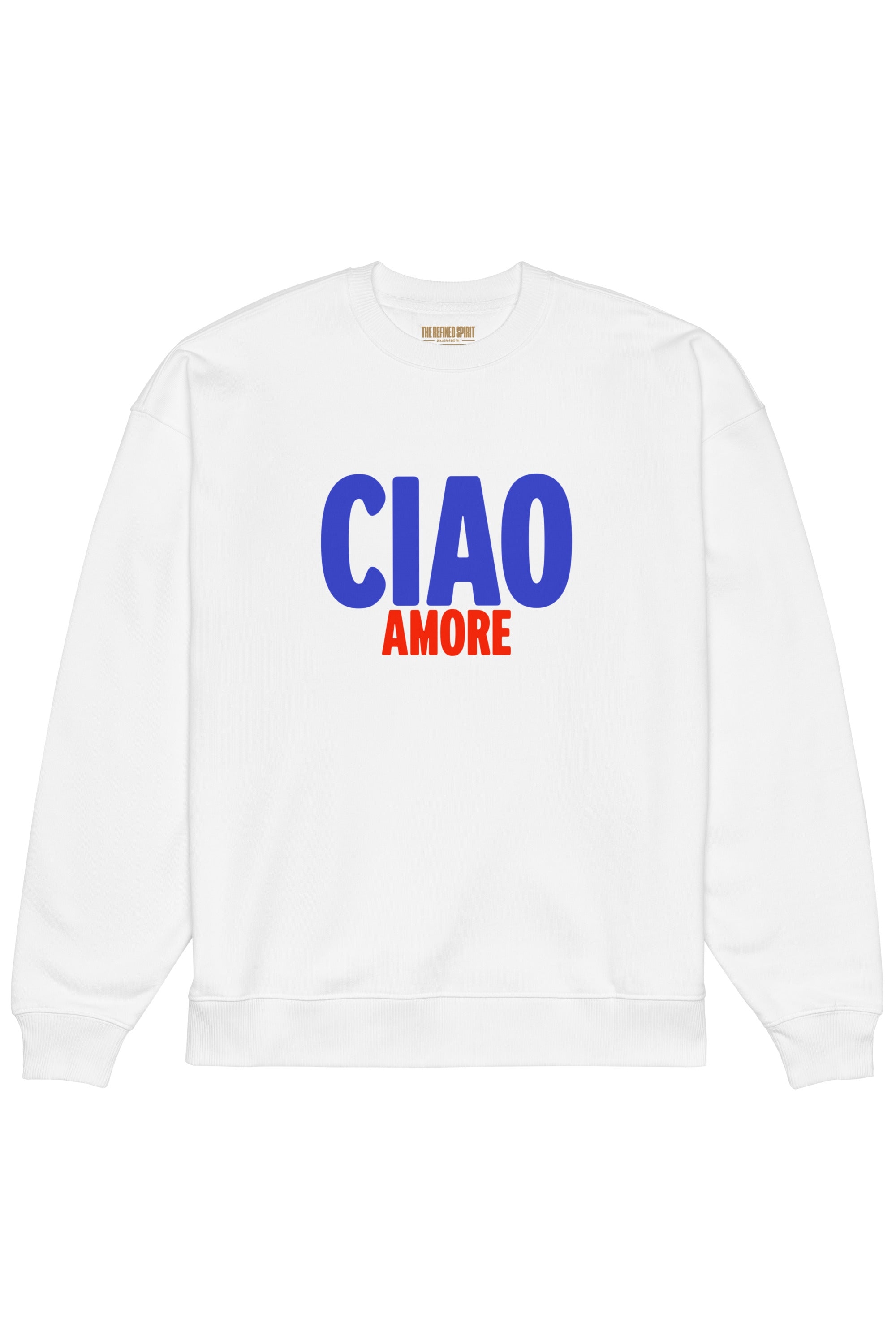 The Refined Spirit Damen vegan Sweatshirt Oversized Ciao Amore Wei&Atilde;Ÿ