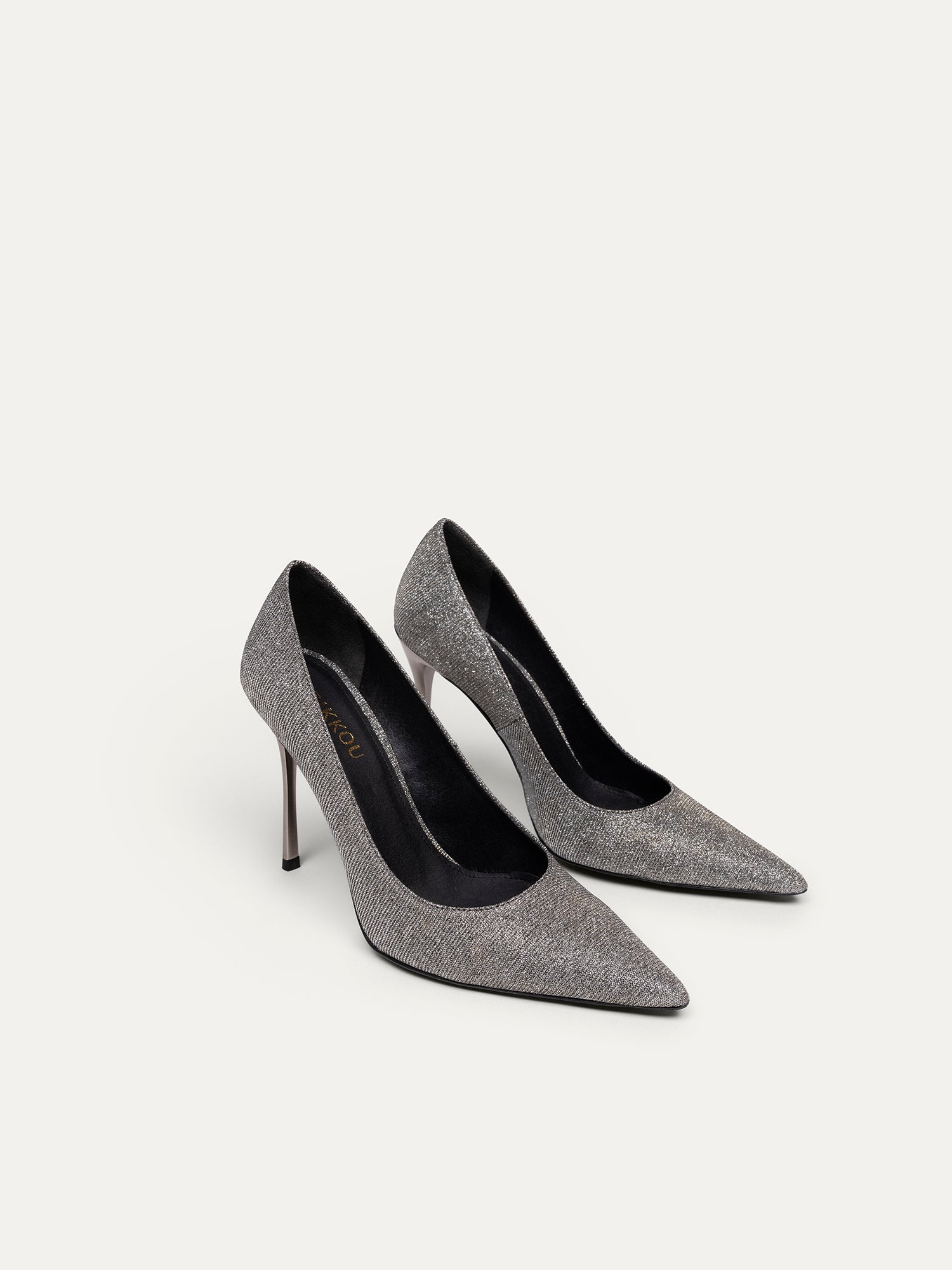 BIKKOU womens vegan Pumps Friday Night Is Cocktail Night Silver Lurex