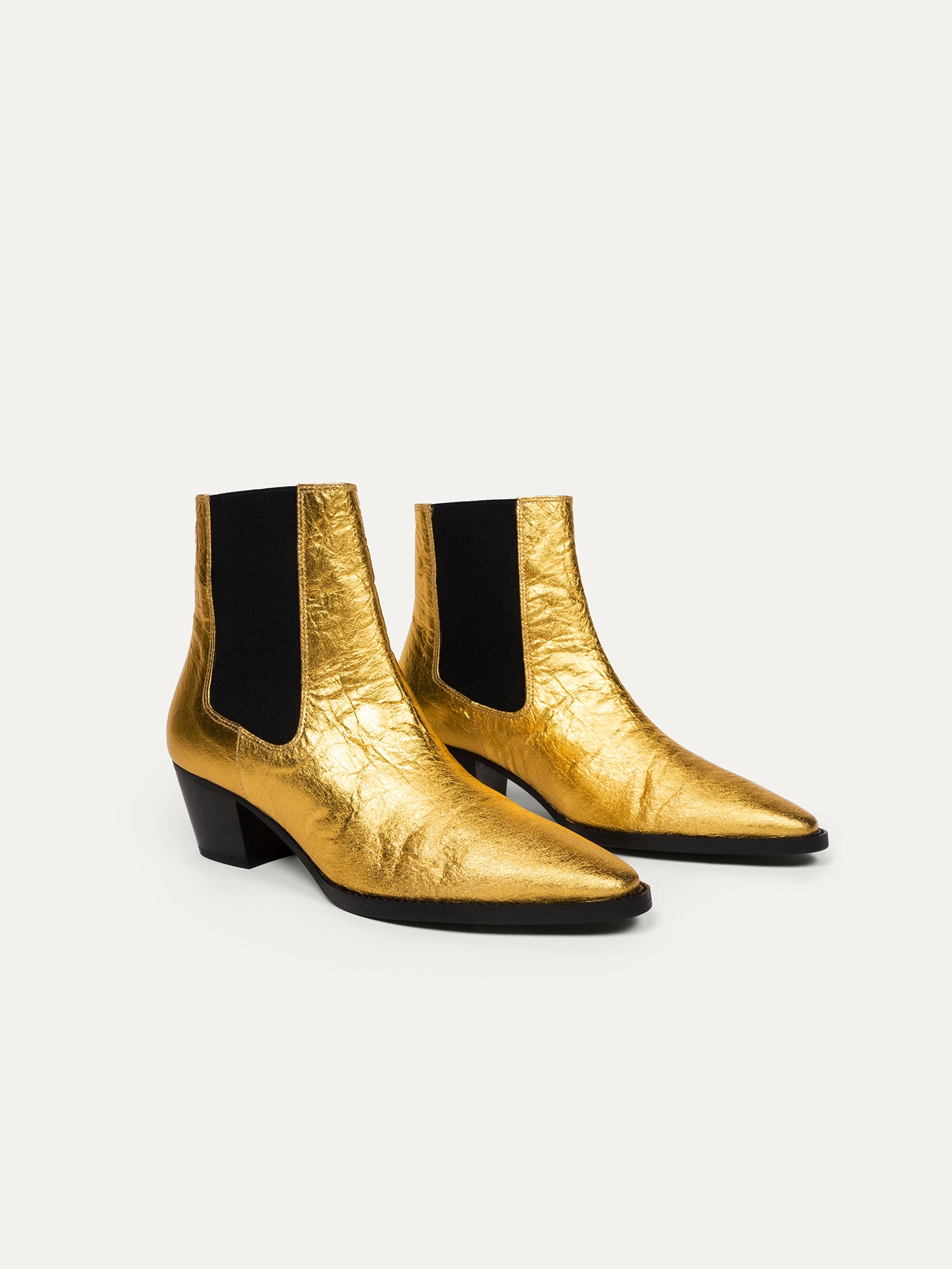BIKKOU womens vegan Boots 3pm Friday Rocks Metallic Gold