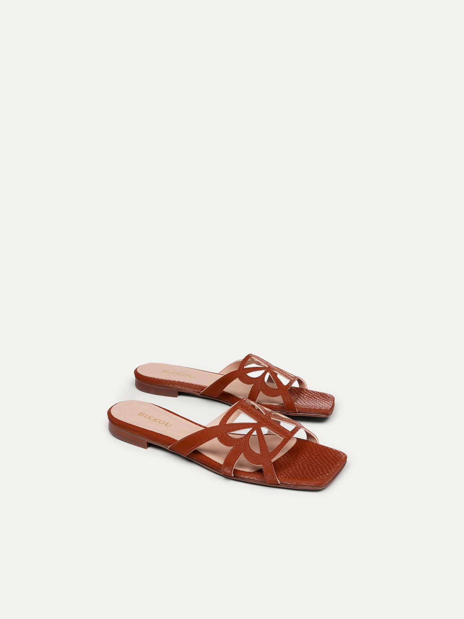BIKKOU womens vegan Sandals Sunset At The Beach Camel Python