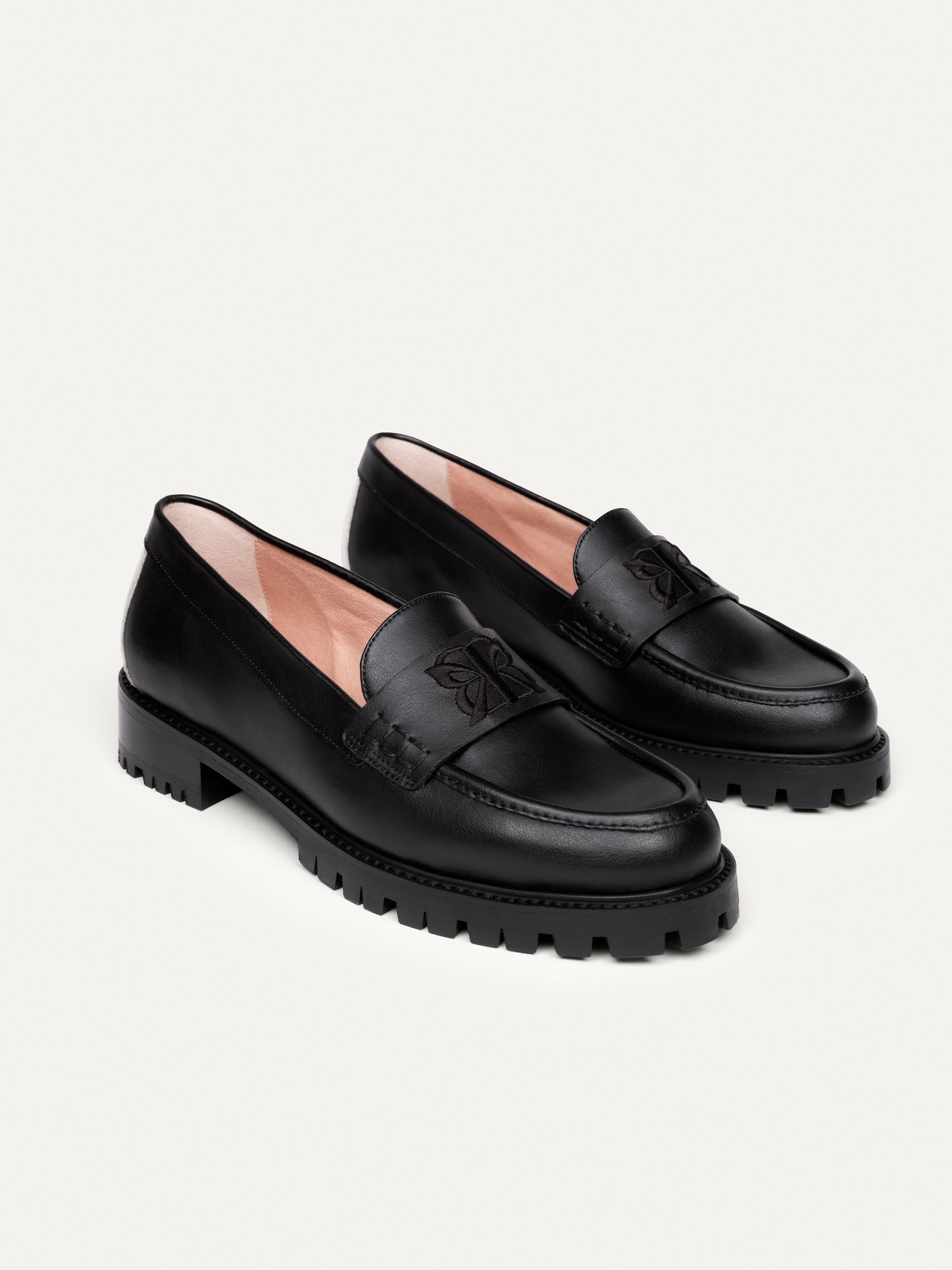 BIKKOU womens vegan Loafers Conf Call Black Silver