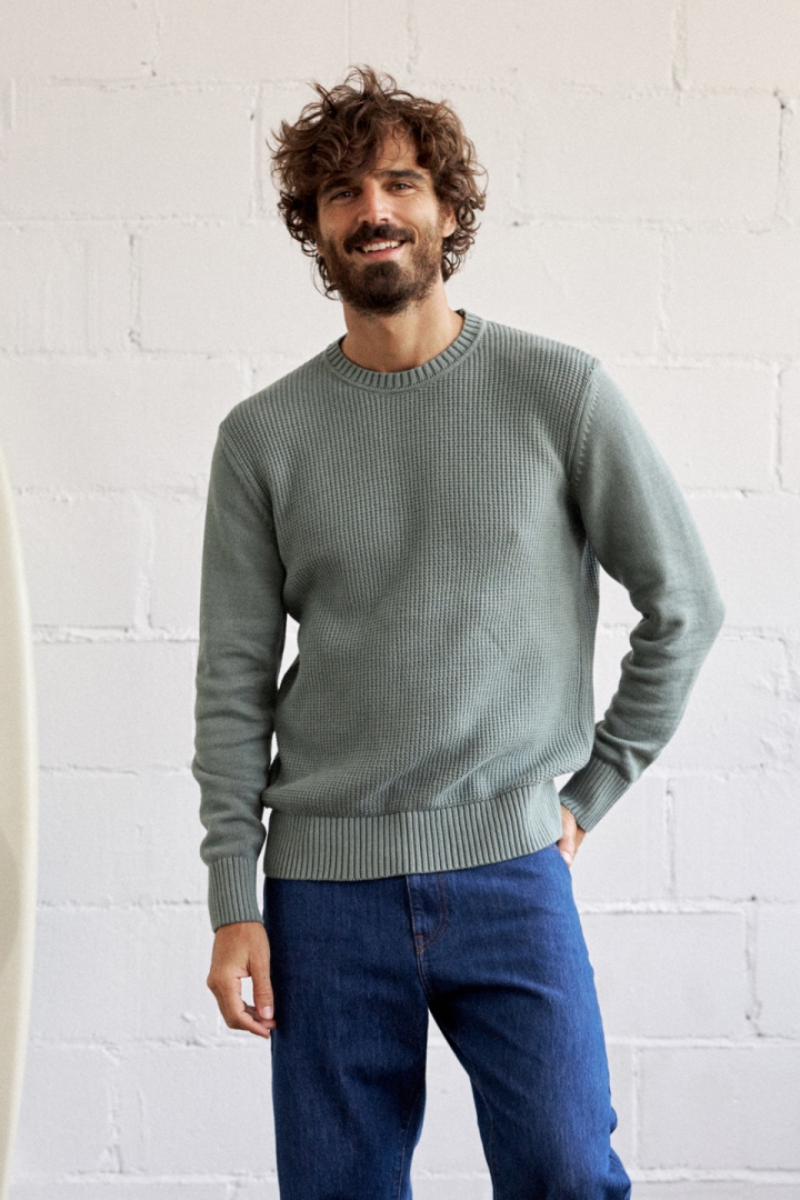 TWOTHIRDS Herren vegan Pullover Makuaku Washed Gr&Atilde;&frac14;n