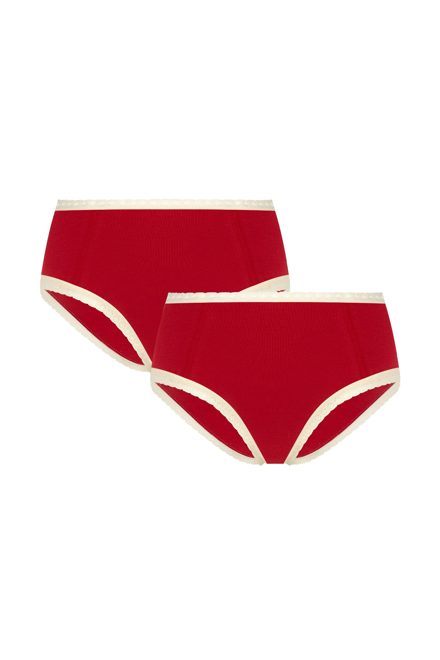 Albero Natur womens vegan Multipack 2x Hipsters With Lace Red