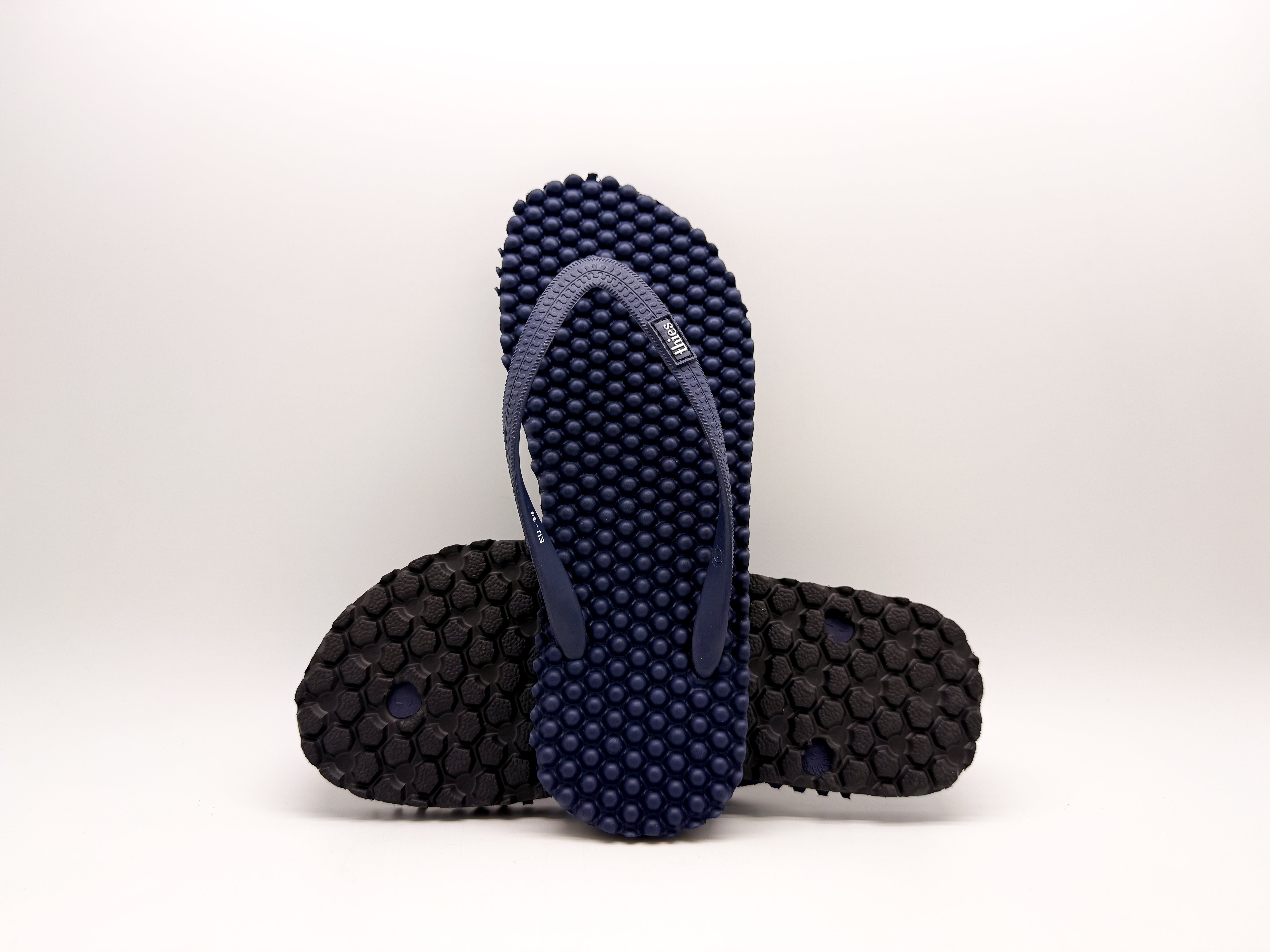 thies men vegan Flip Flops Eco Bubble Navy/ Black