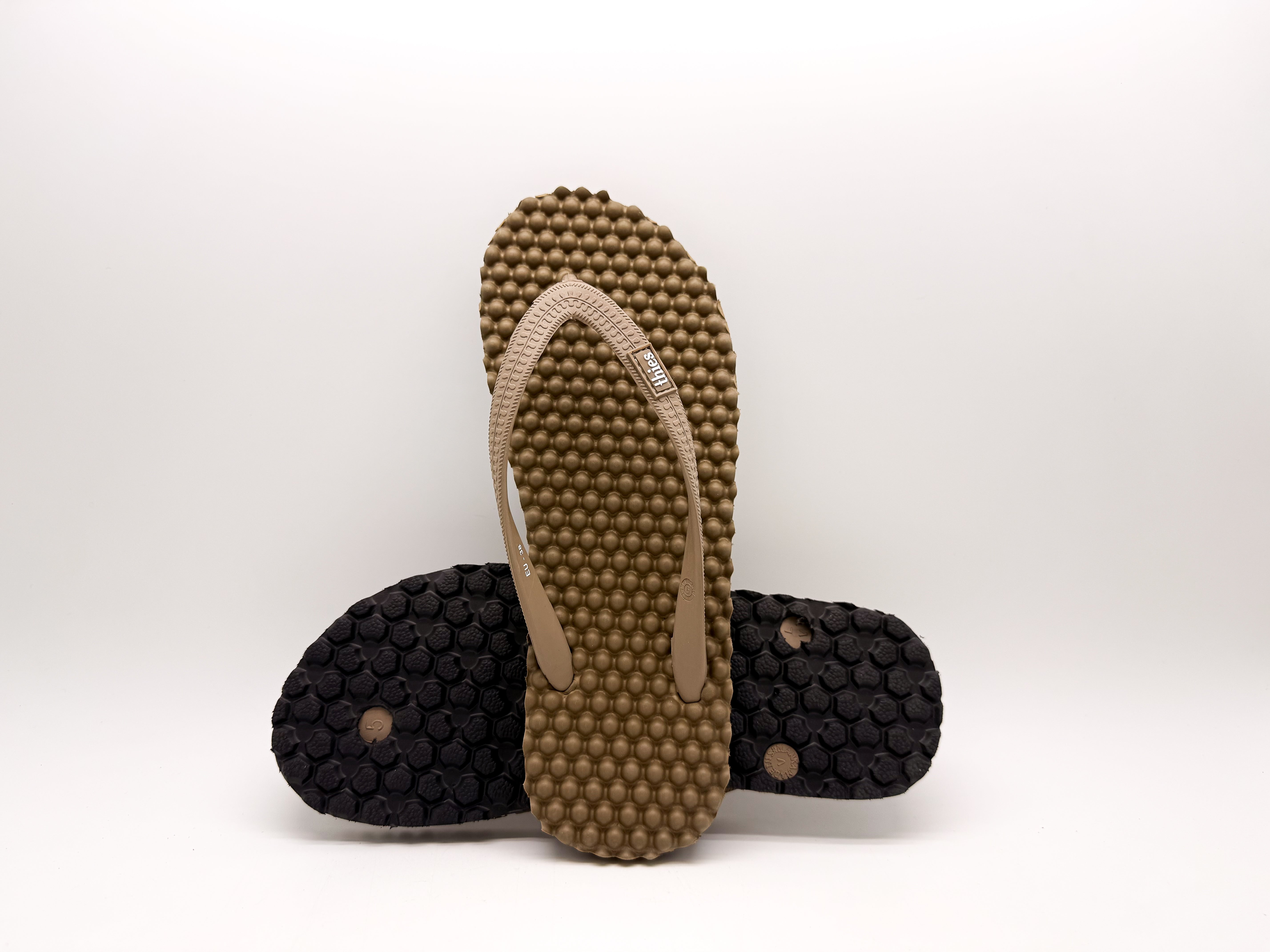 thies men vegan Flip Flops Eco Bubble Taupe Brown