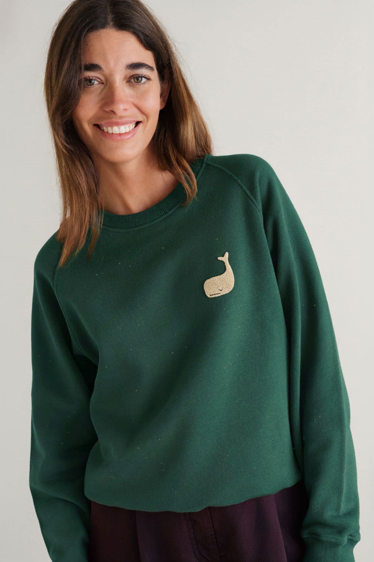 TWOTHIRDS Damen vegan Sweatshirt Leskov Dunkelgr&Atilde;&frac14;n