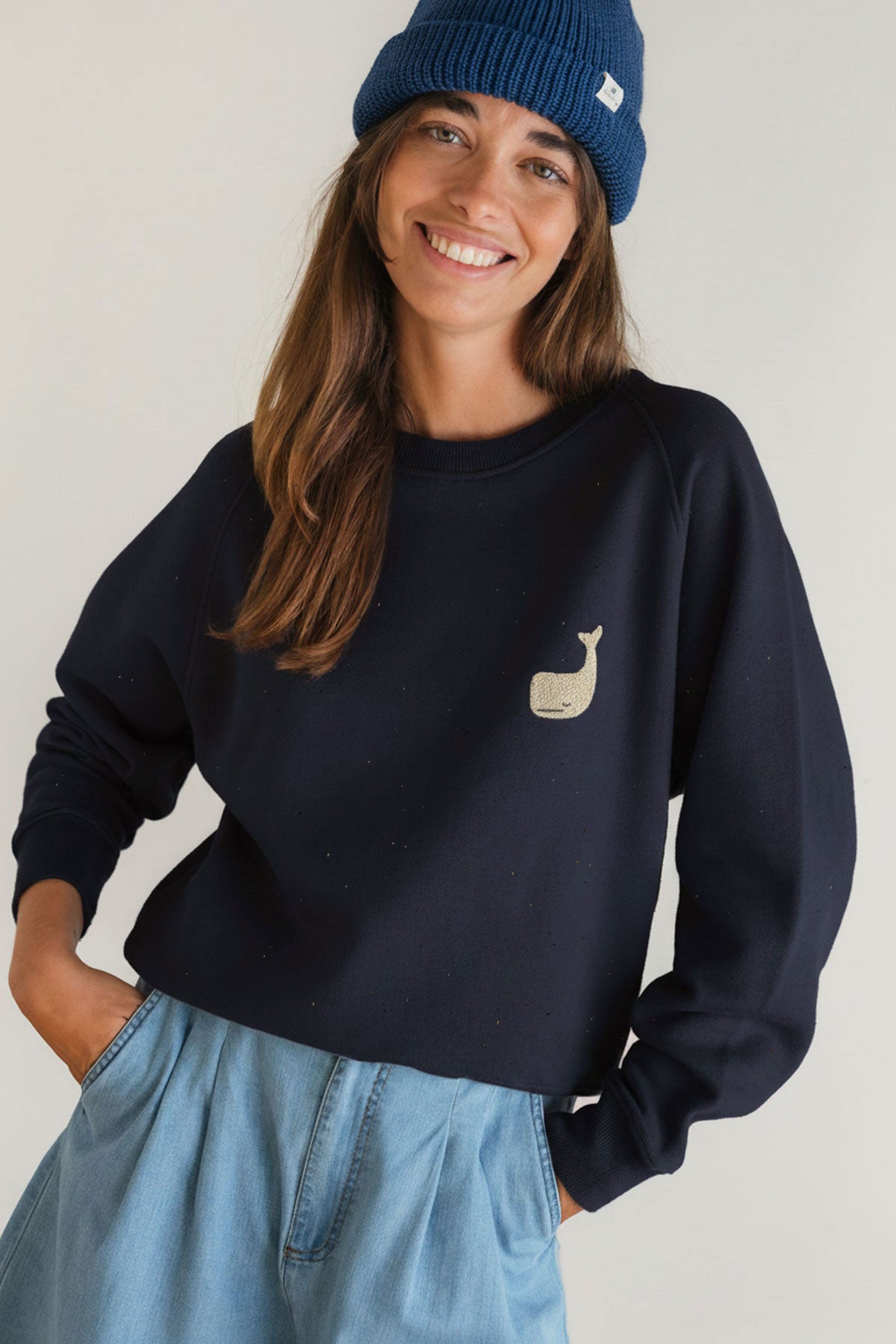 TWOTHIRDS Damen vegan Sweatshirt Leskov Navy