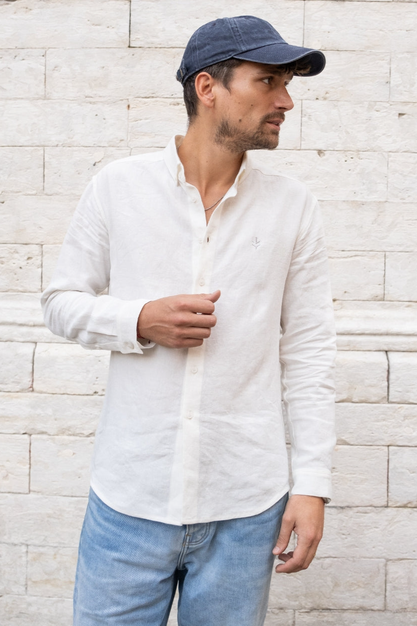 Lucid Collective Herren vegan Hemd Legacy Wei&Atilde;Ÿ