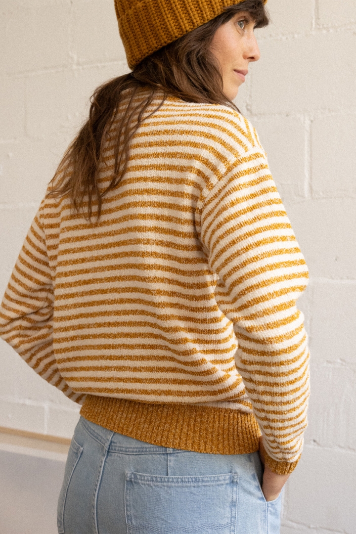 TWOTHIRDS womens vegan Sweater Necker Mustard/Ecru