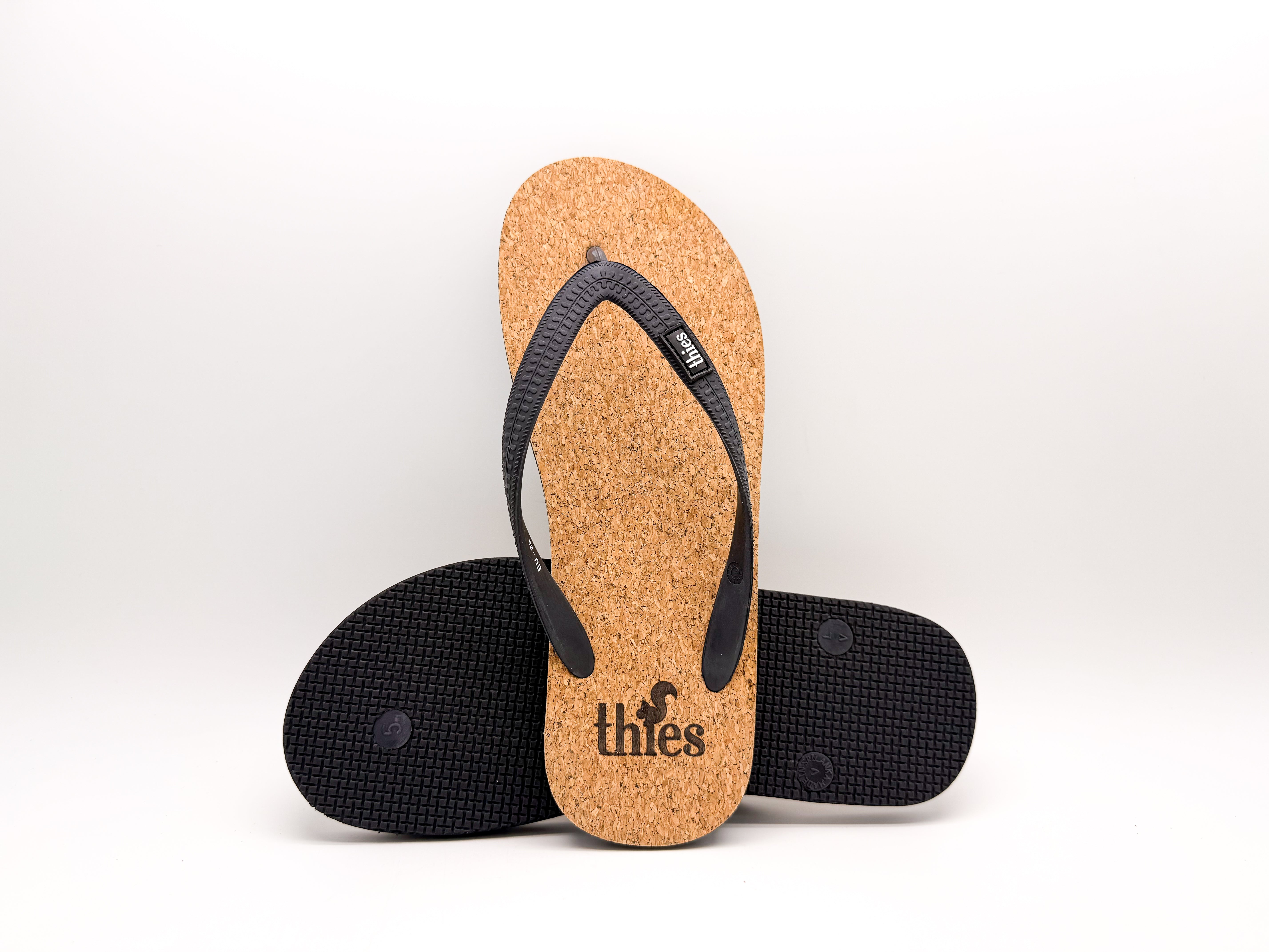 thies men vegan Flip Flops Eco Black