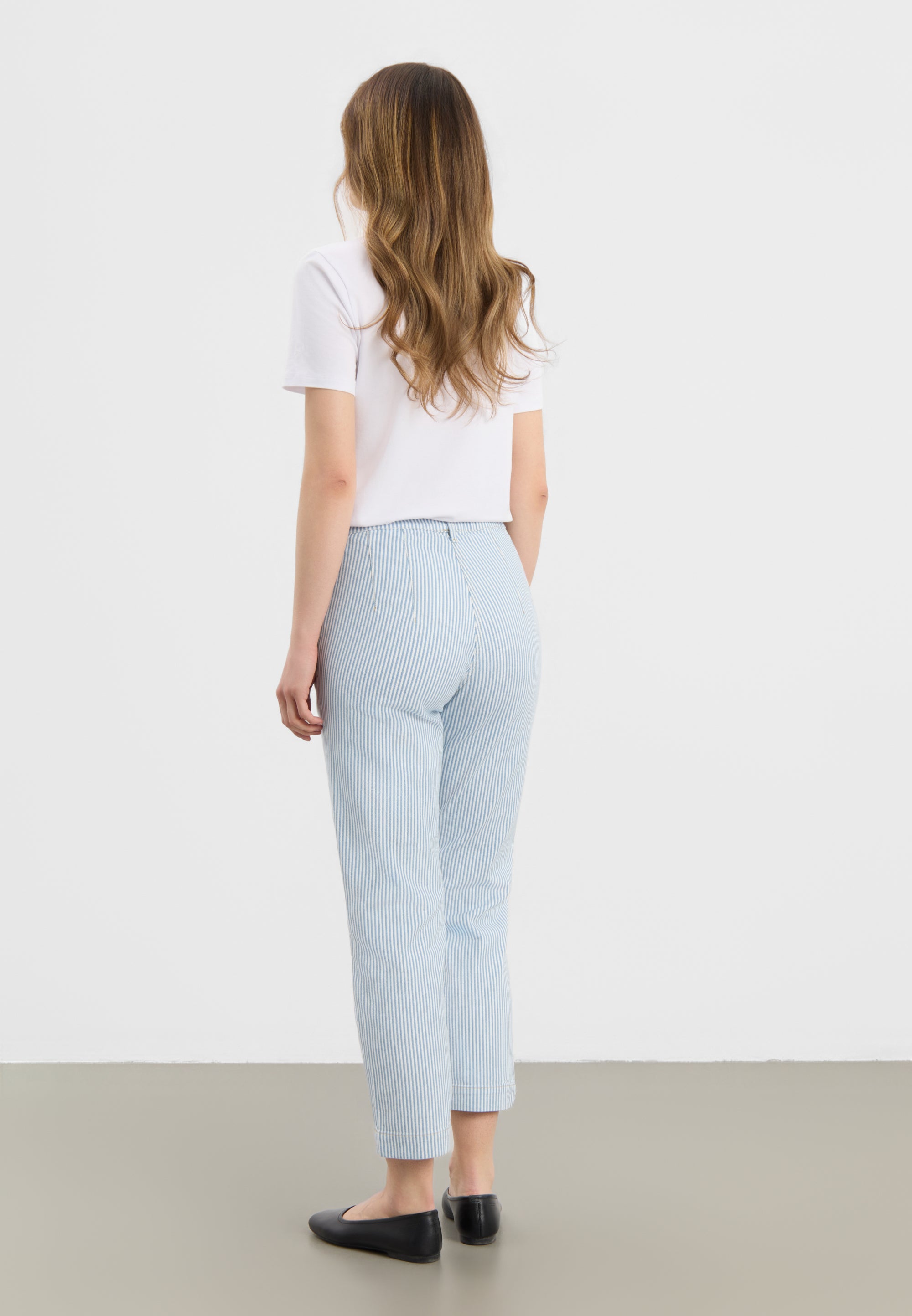 LAURIE womens vegan Pants Taylor Regular Cl White/ Blue Stripe