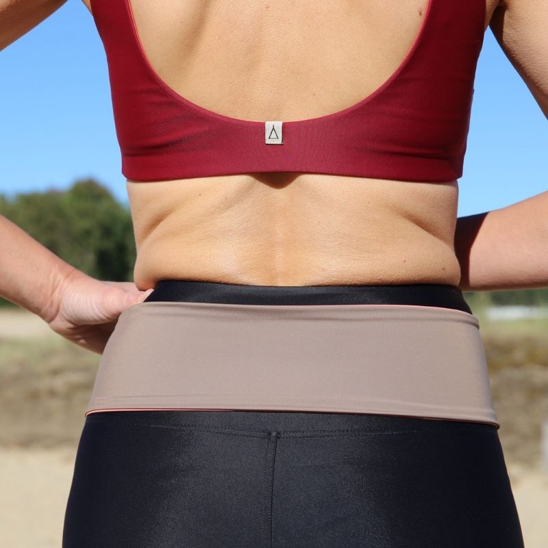 Inaska womens vegan Running Belt Sand/ Rose