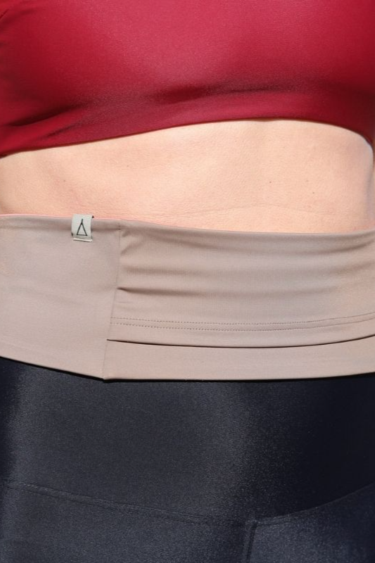 Inaska womens vegan Running Belt Sand/ Rose