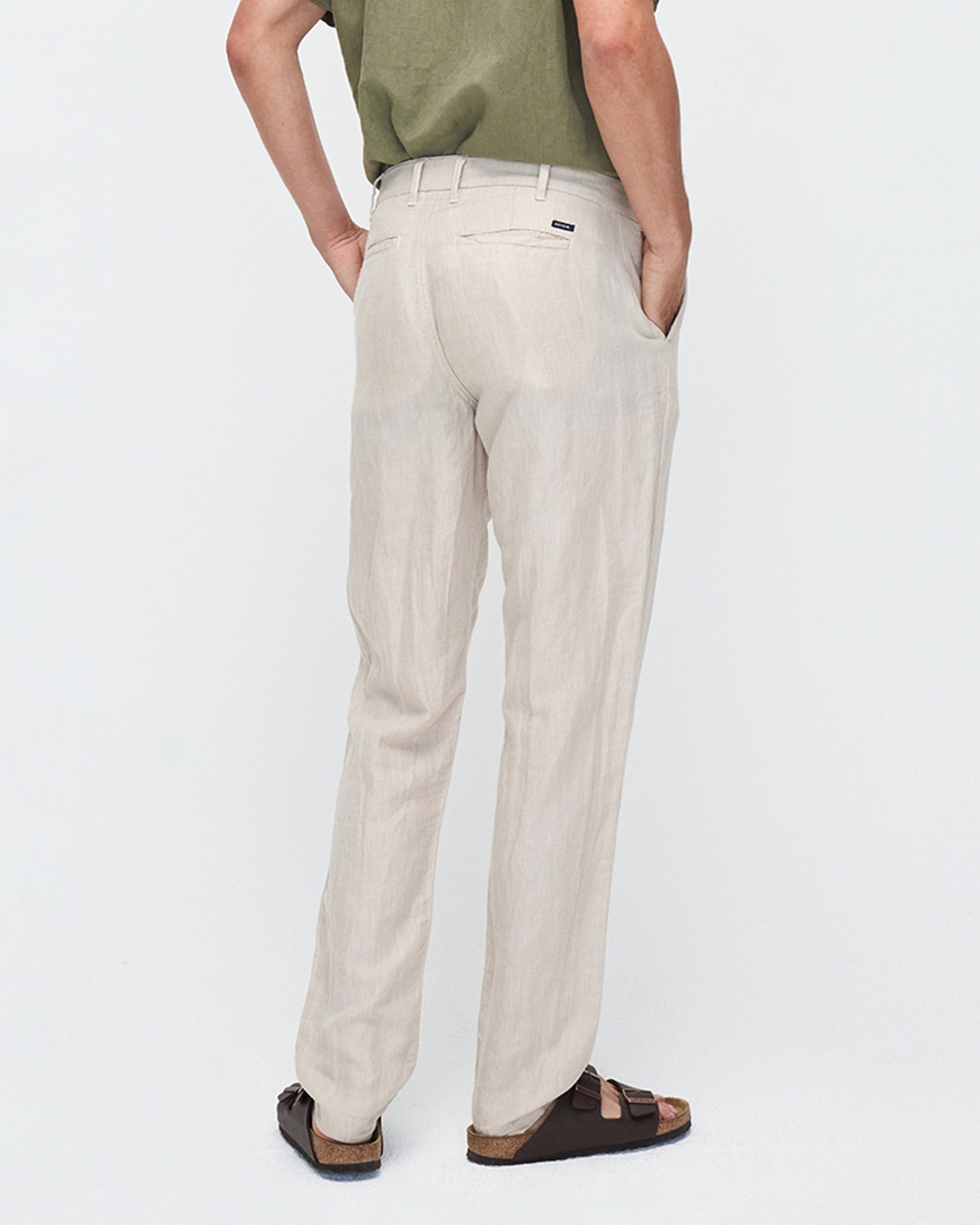 Kuyichi men vegan Pants Darren Solid Oatmeal Natural