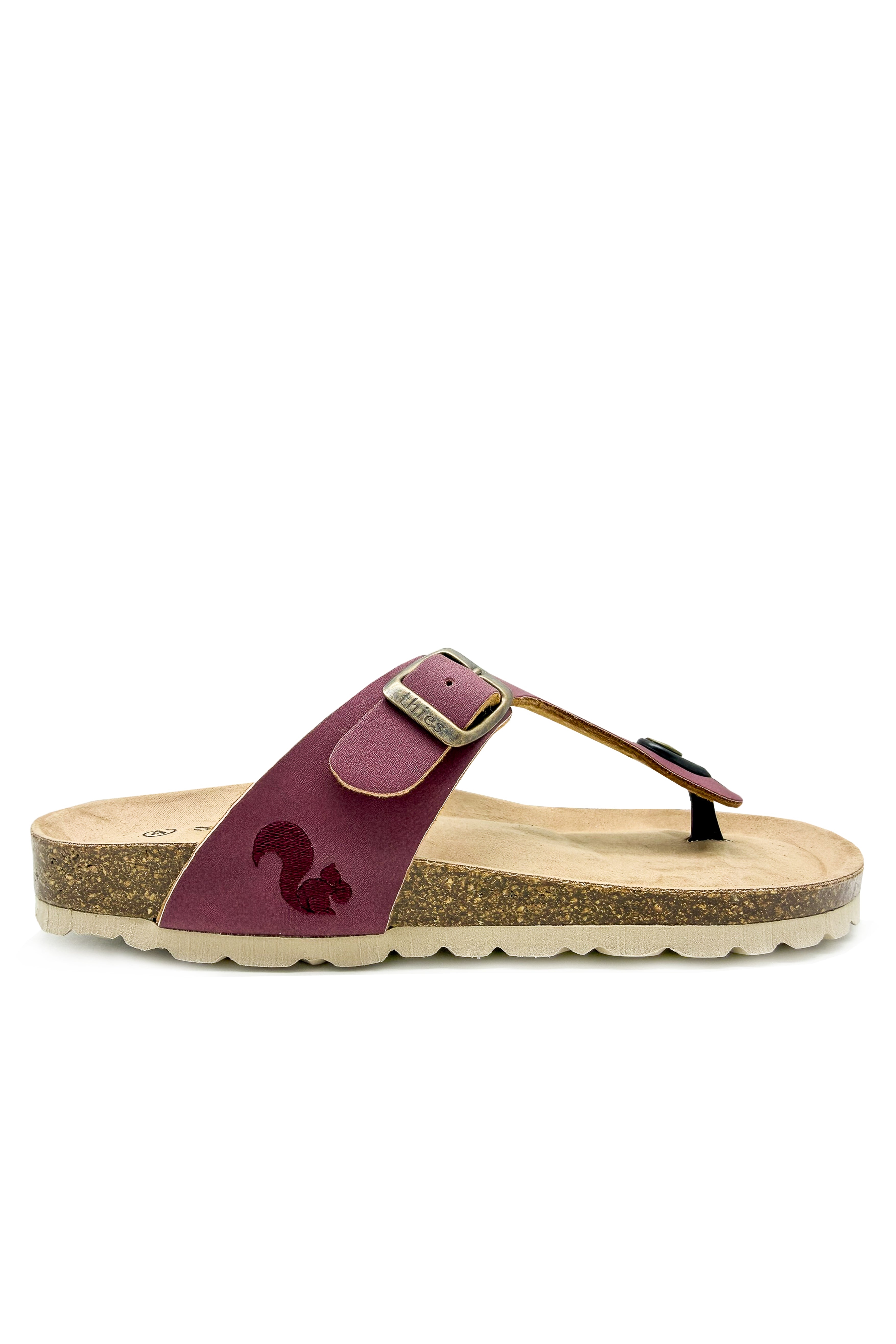 thies womens vegan Sandals Thong Plum
