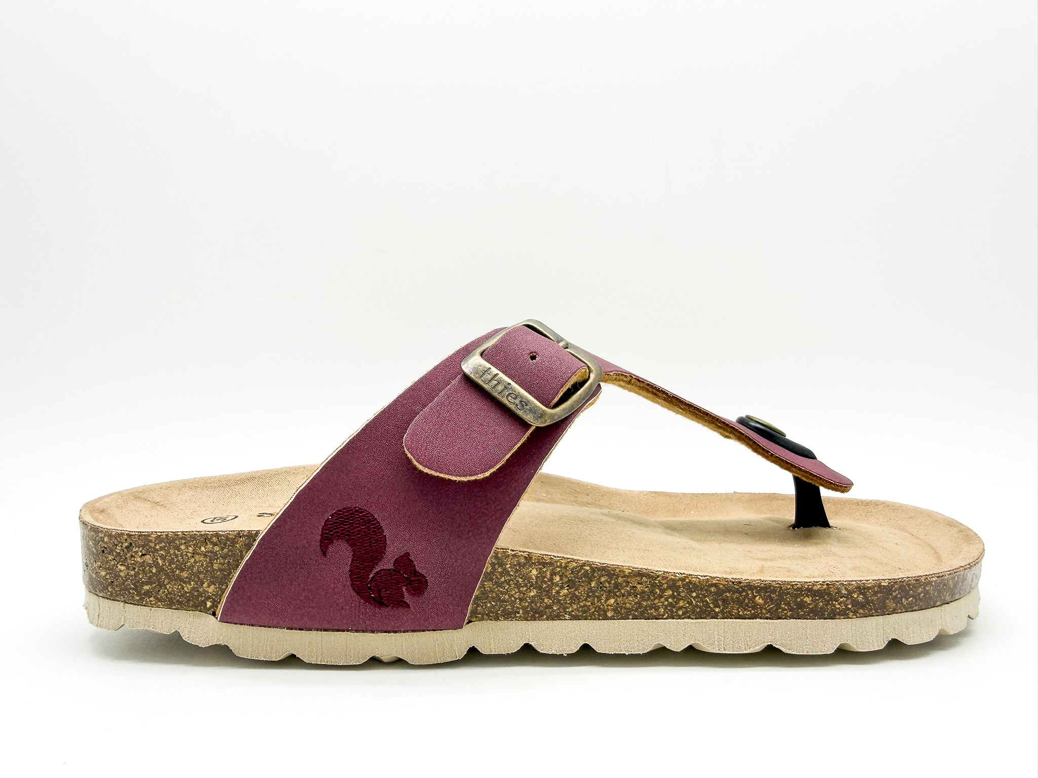 thies womens vegan Sandals Thong Plum