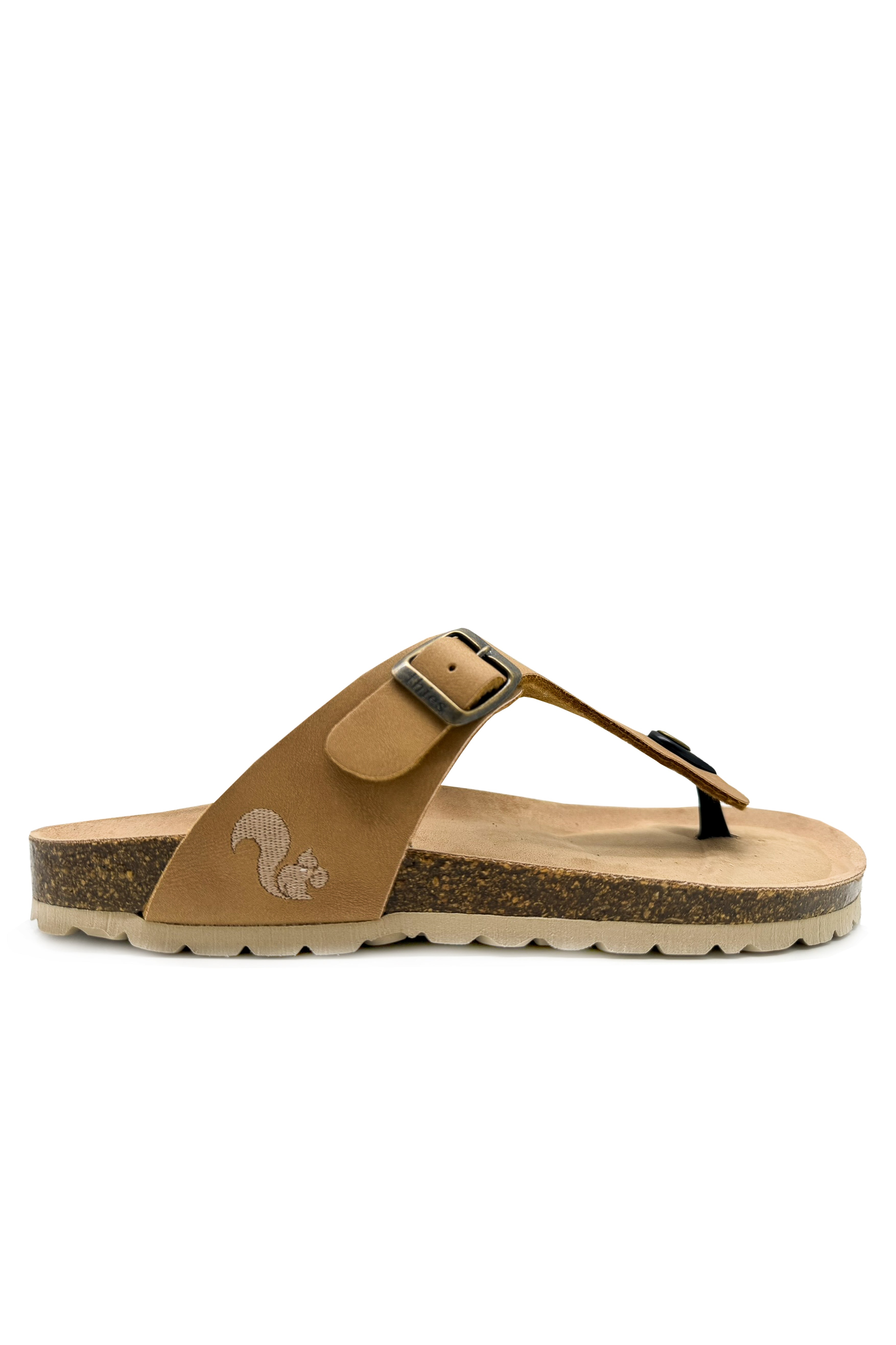 thies men vegan Sandals Thong Cashew Brown