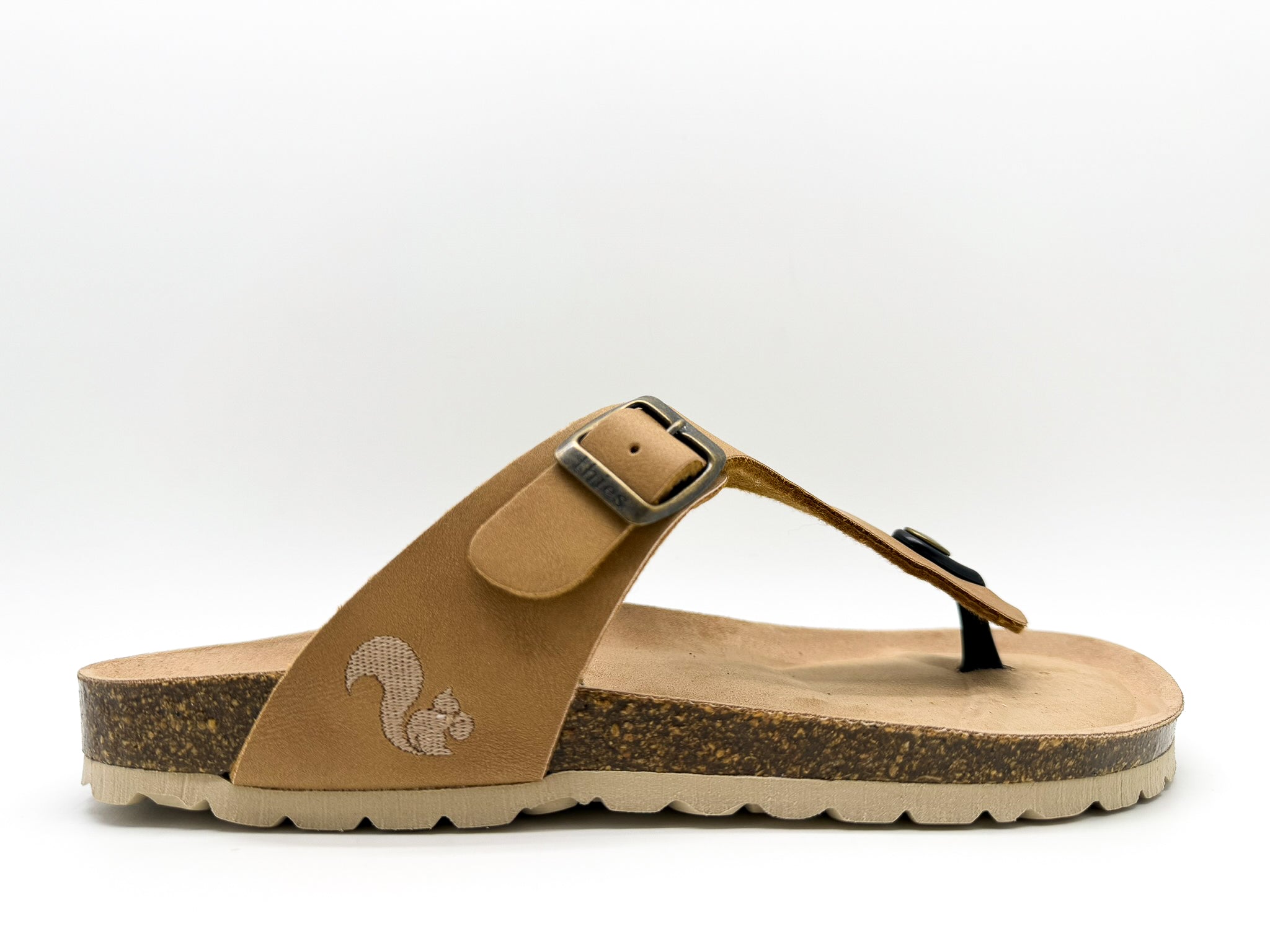 thies men vegan Sandals Thong Cashew Brown