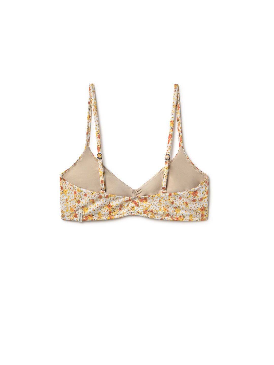 TWOTHIRDS womens vegan Bikini Top Gozo Golden Flowers