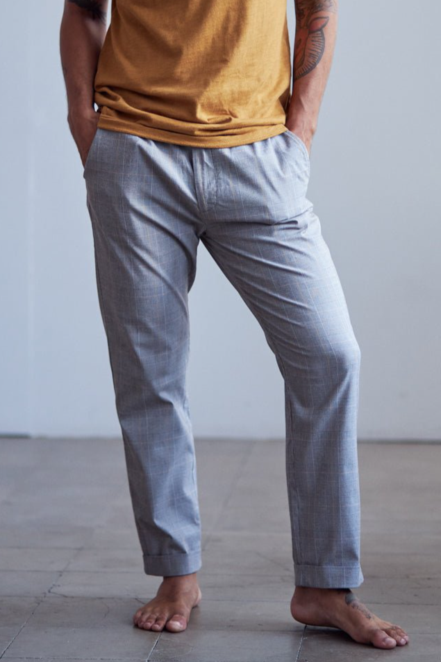 TWOTHIRDS men vegan Pants Pantar Checks Grey