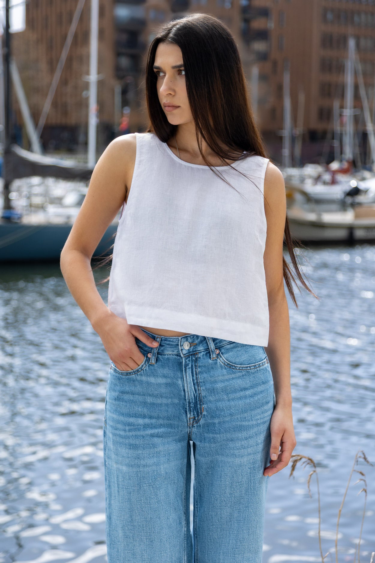 Kings Of Indigo Damen vegan Top Belle Wei&Atilde;Ÿ