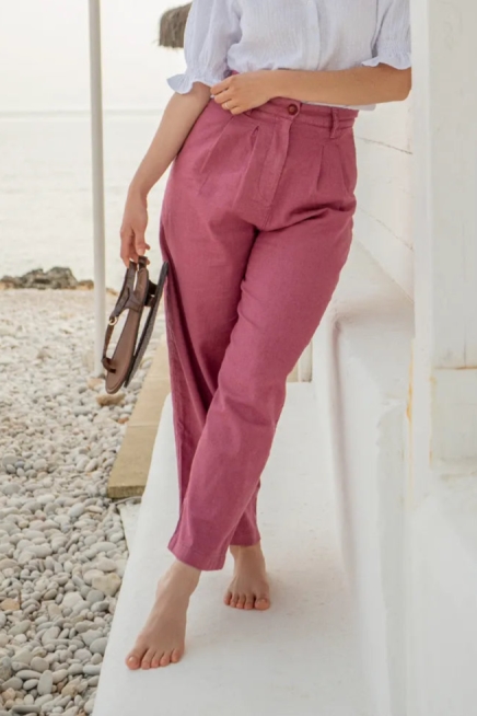 Clotsy Damen vegan Hose Leire Mauve