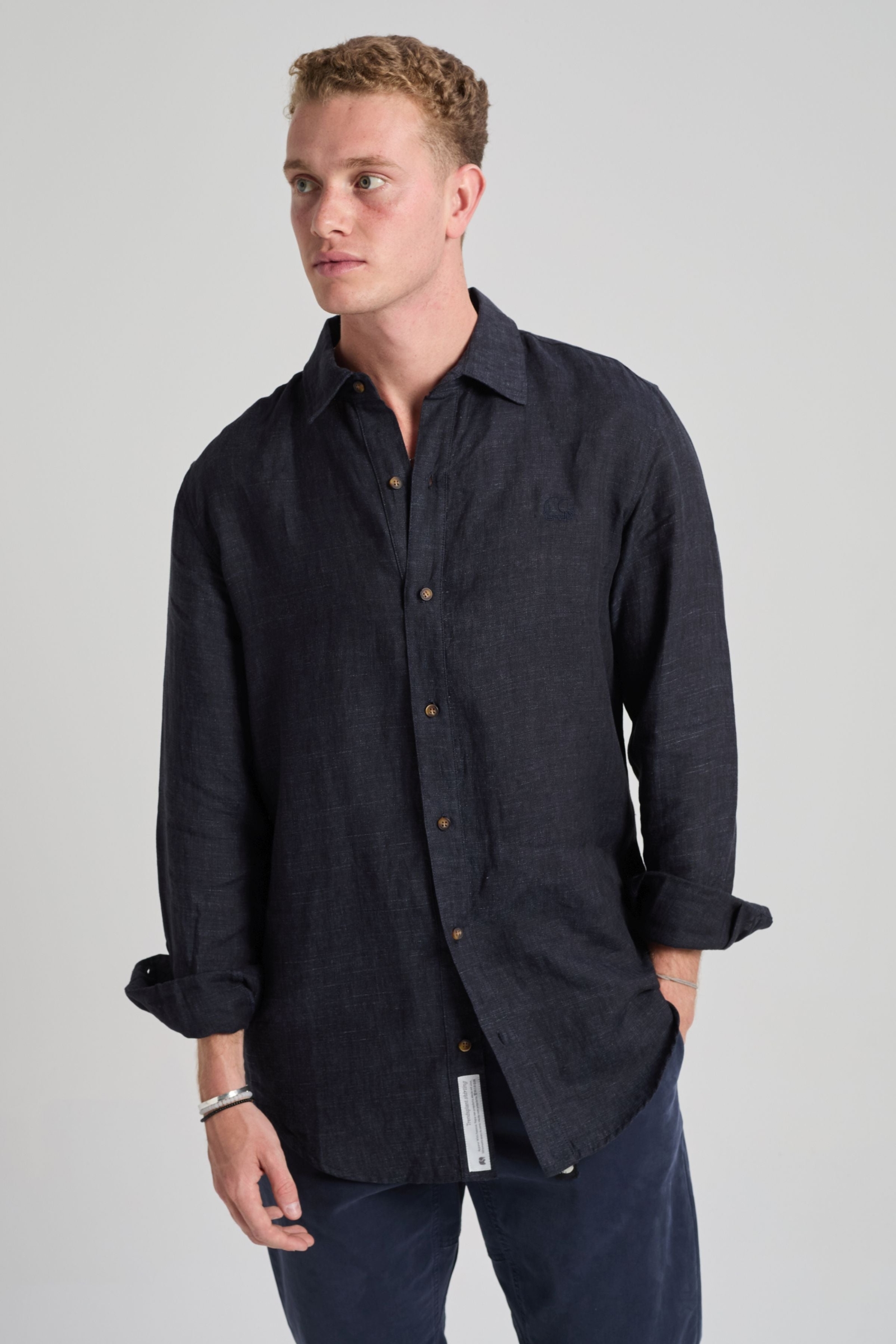 Trendsplant Herren vegan Hemd Recovo X  Postiguet Tiefblau