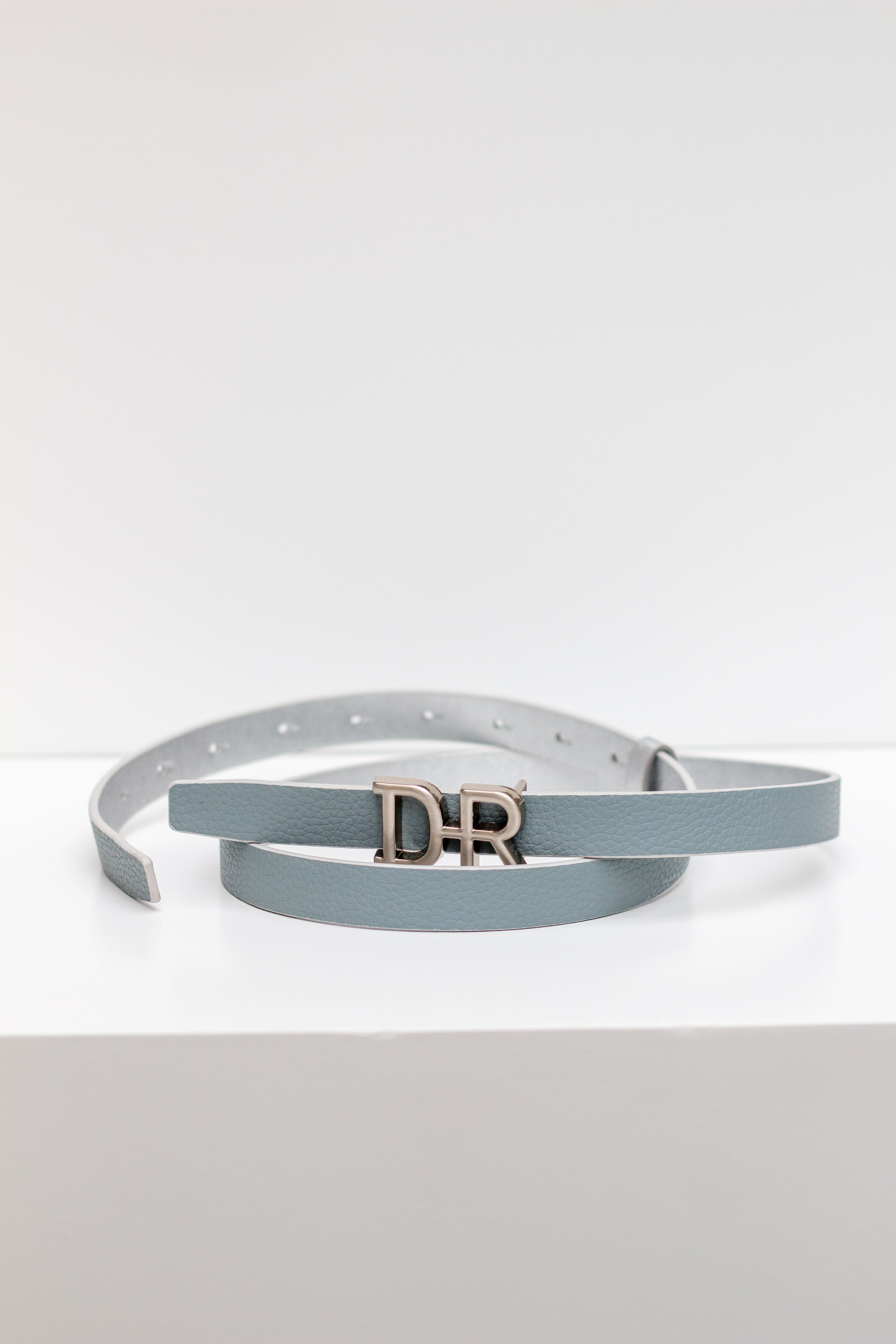 DENISE ROOBOL womens vegan Belt Dr Silver Structure/Milky Blue