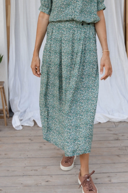 TWOTHIRDS womens vegan Skirt Tenararo Mixed Drops Blue