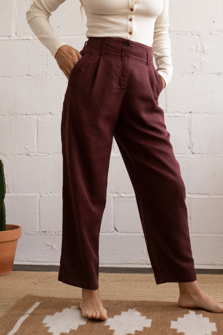 TWOTHIRDS Damen vegan Hose San Giulio Madden Braun
