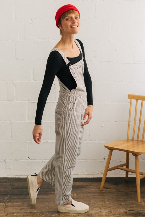 TWOTHIRDS Damen vegan Latzhose Gavdos Streifen
