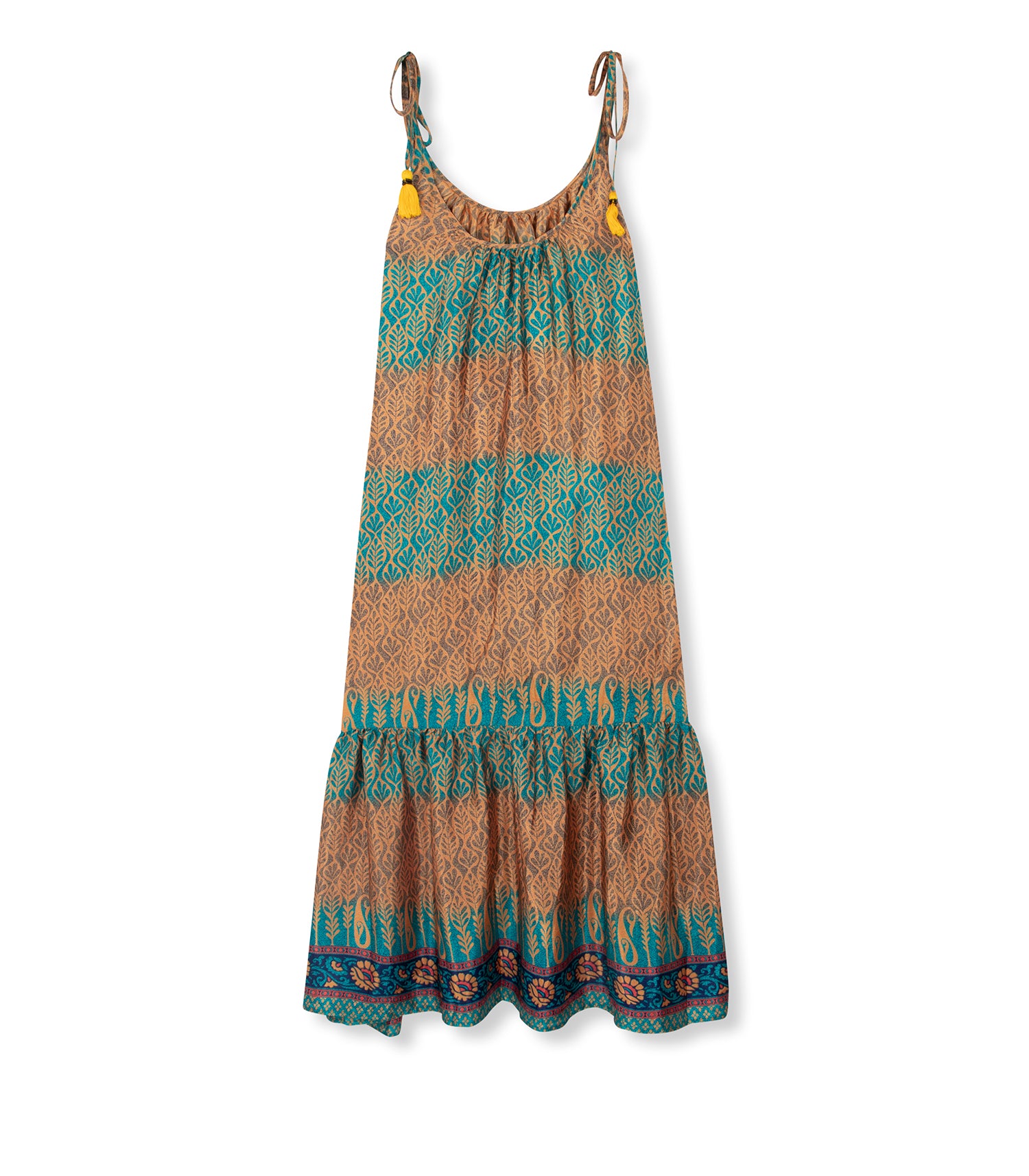 el.résidu womens vegan Dress Myra Teal Blue/ Brown