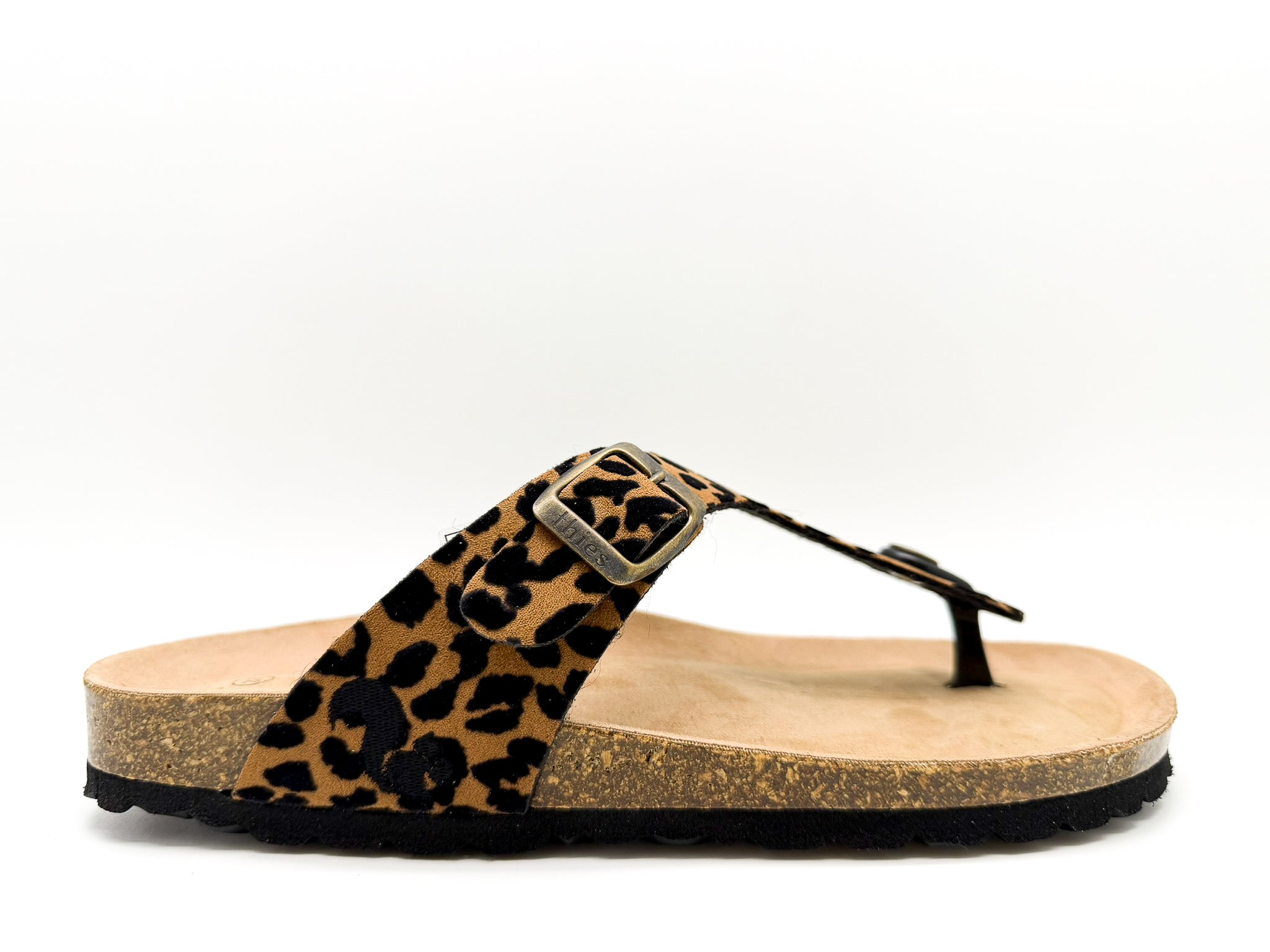 thies womens vegan Sandals Rec Leo Thong Dark Brown/ Black