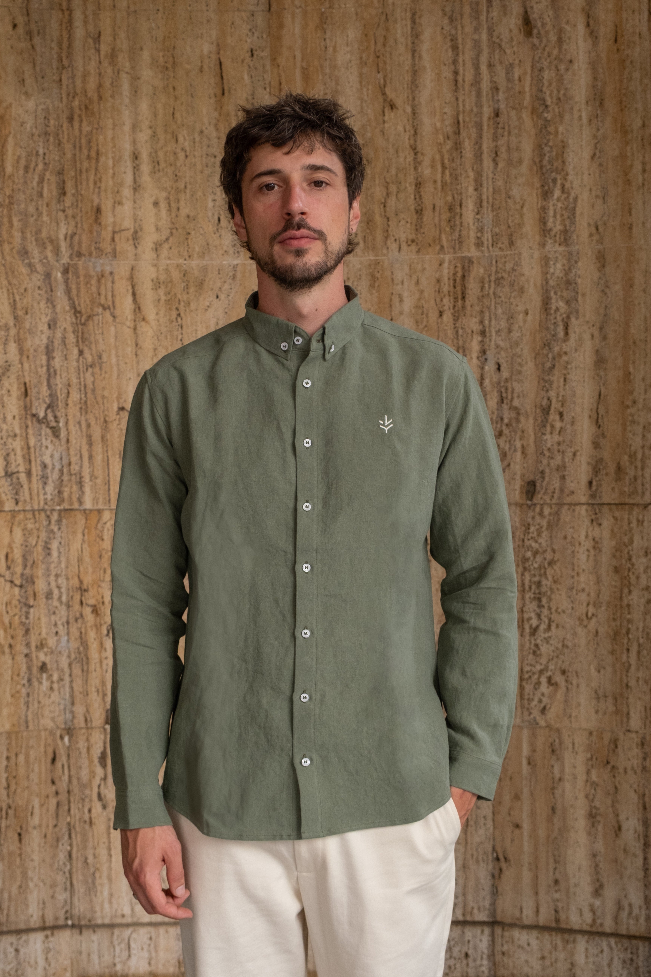 Lucid Collective Herren vegan Hemd Legacy Khaki