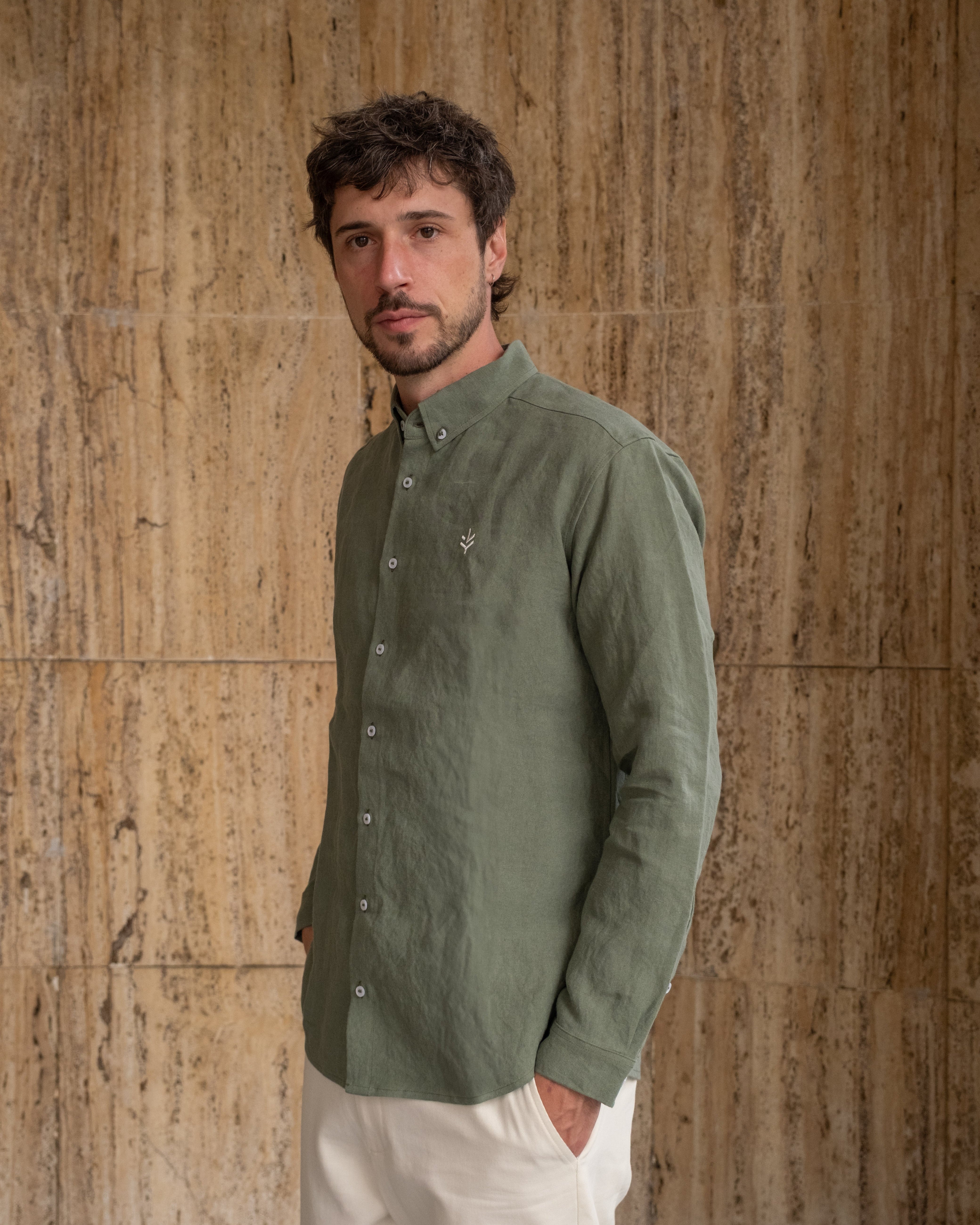 Lucid Collective men vegan Shirt Legacy Khaki