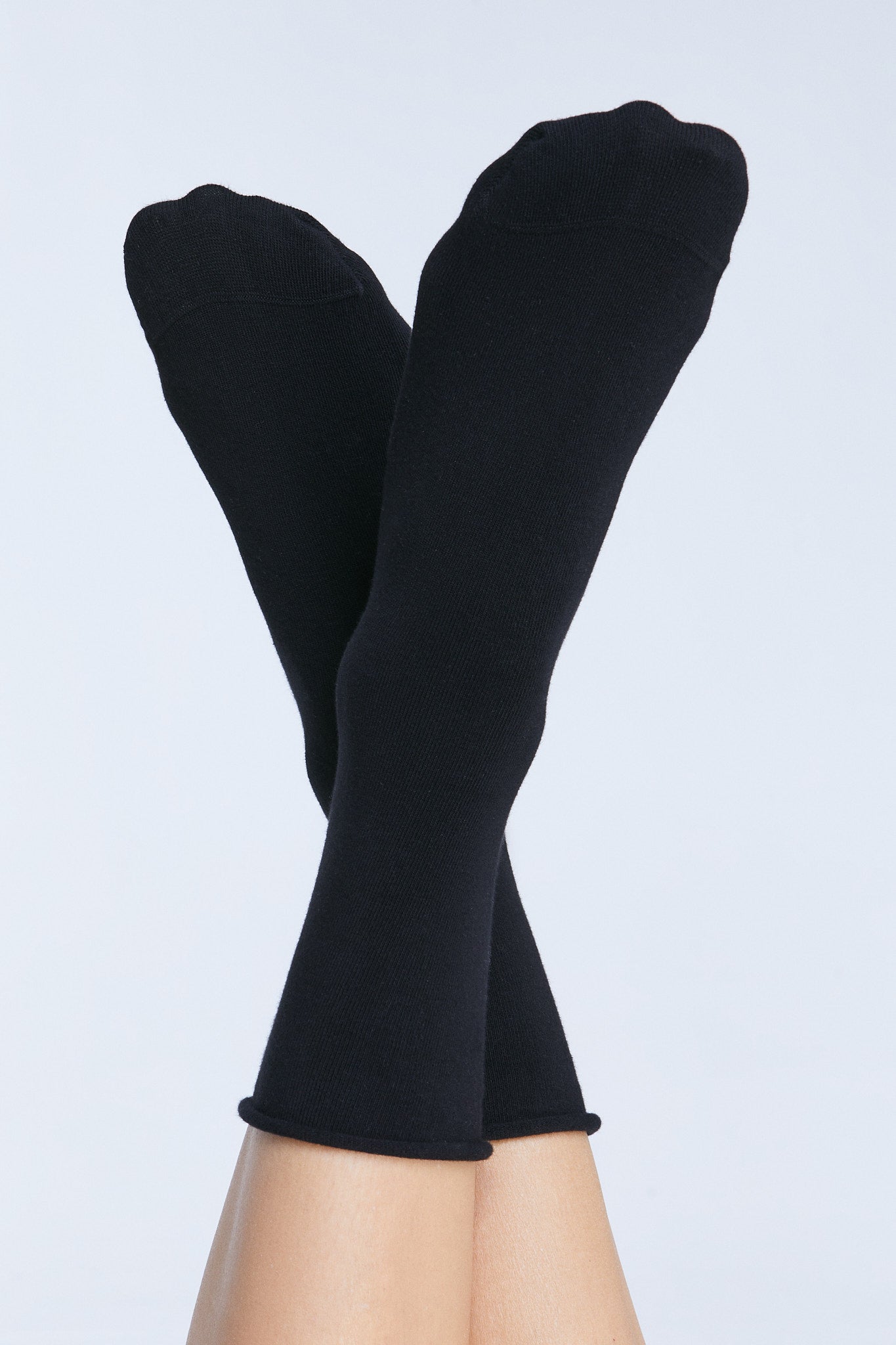 Albero Natur womens vegan Multipack 6x Socks Unisex With Rolled Cuffs Black