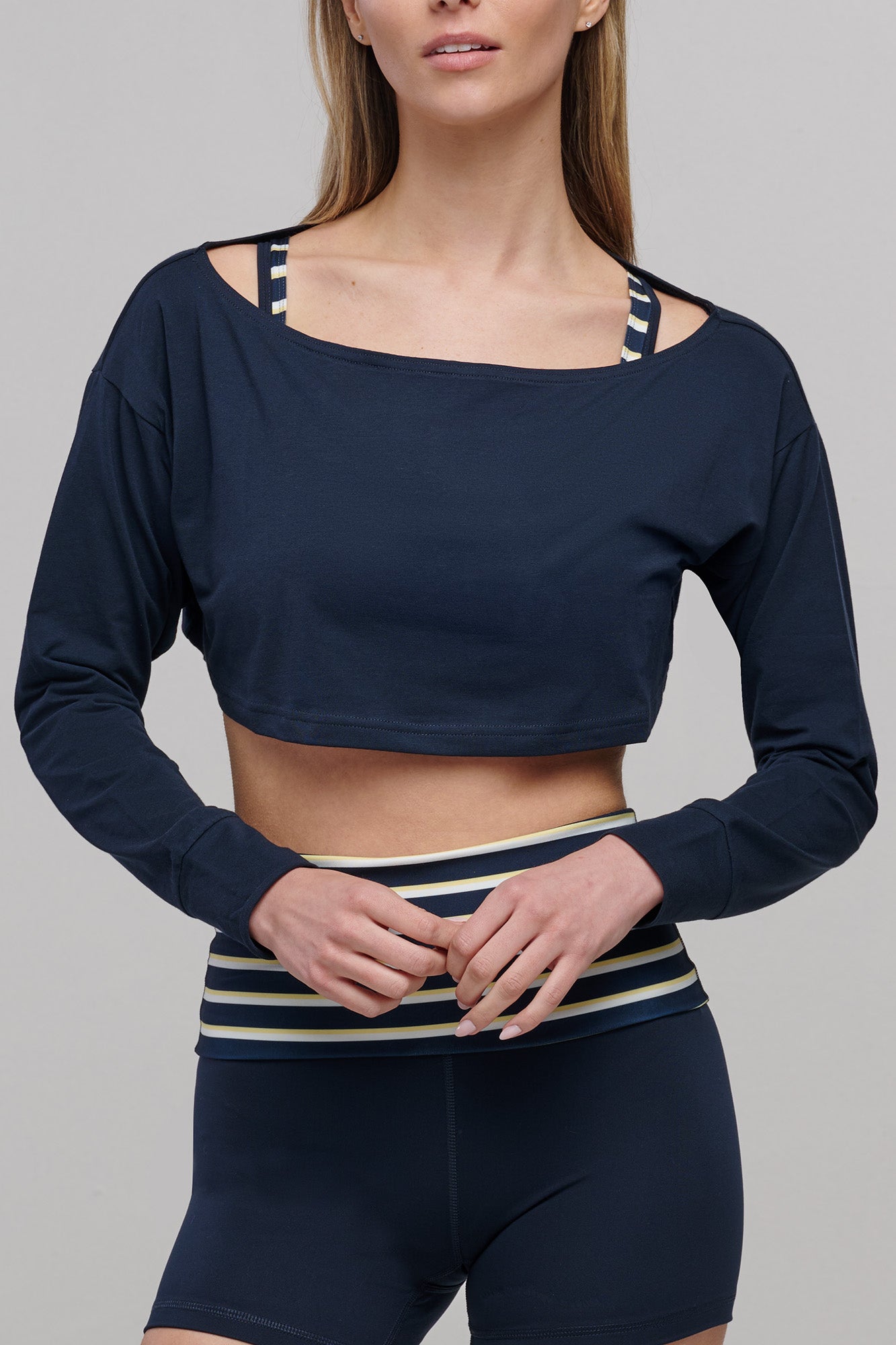 SEAAV womens vegan Shrug Two-Way Midnight Blue