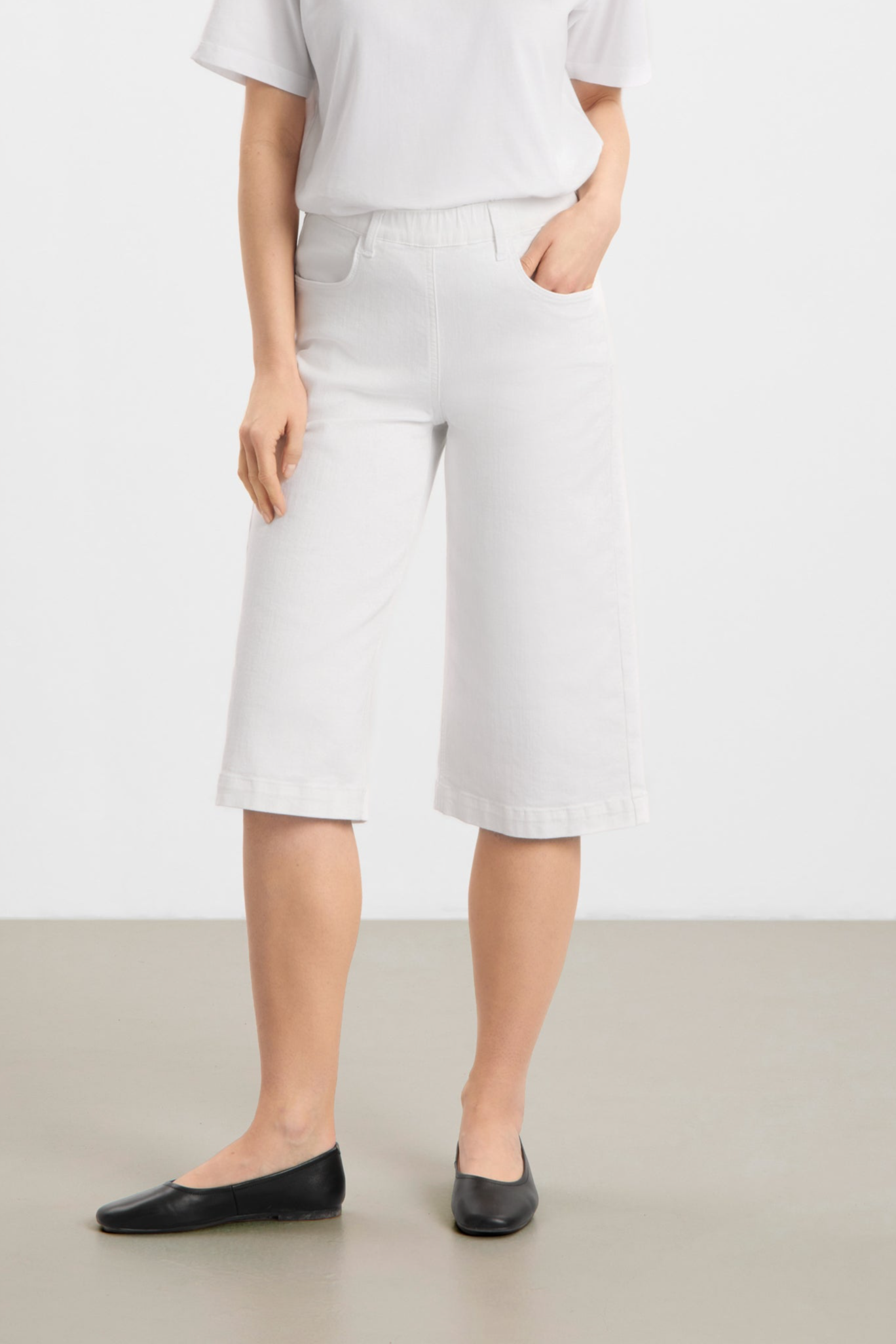 LAURIE Damen vegan Hose Donna Loose Capri Sl Wei&Atilde;Ÿ