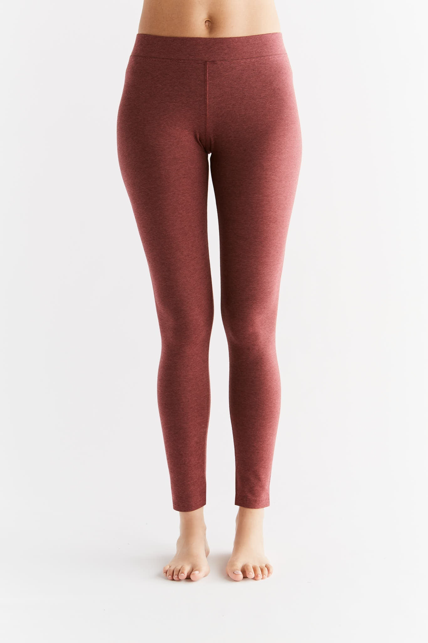 Leela Cotton womens vegan Leggings Coffee Rust Red