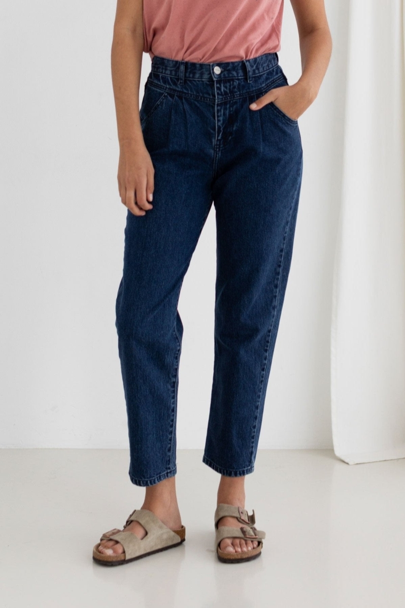 TWOTHIRDS Damen vegan Jeans Kiritibati Mittelblau