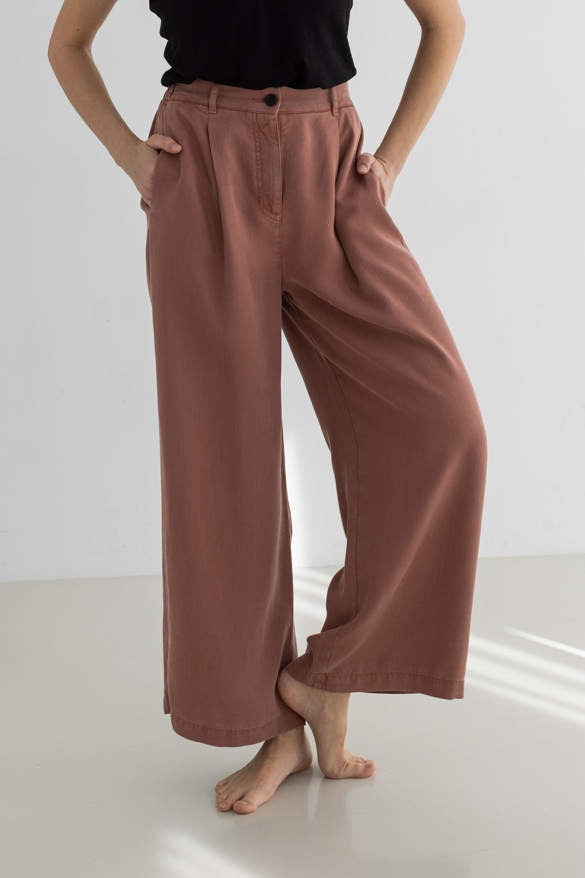 TWOTHIRDS Damen vegan Hose Nanpu Adobe Rose