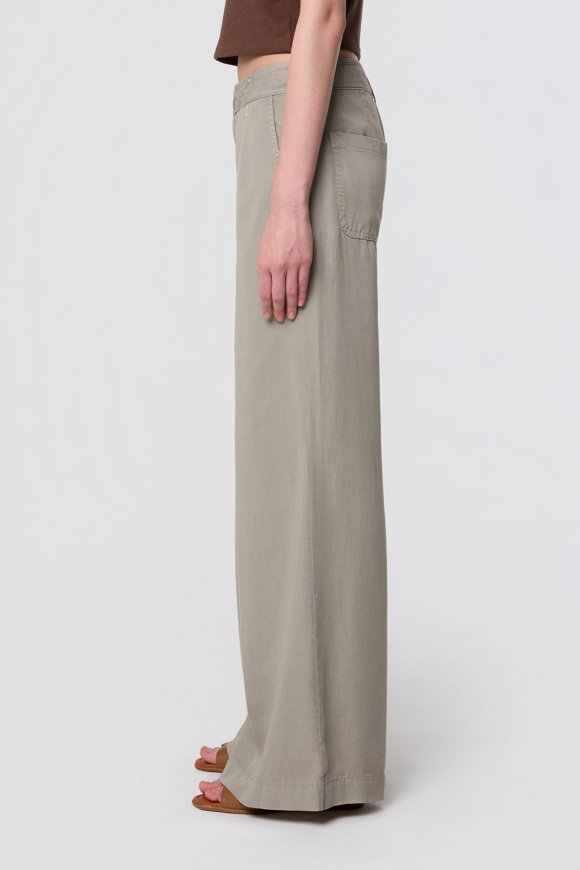 Dawn womens vegan Pants Blaze Super Wide Leg Rock Olive