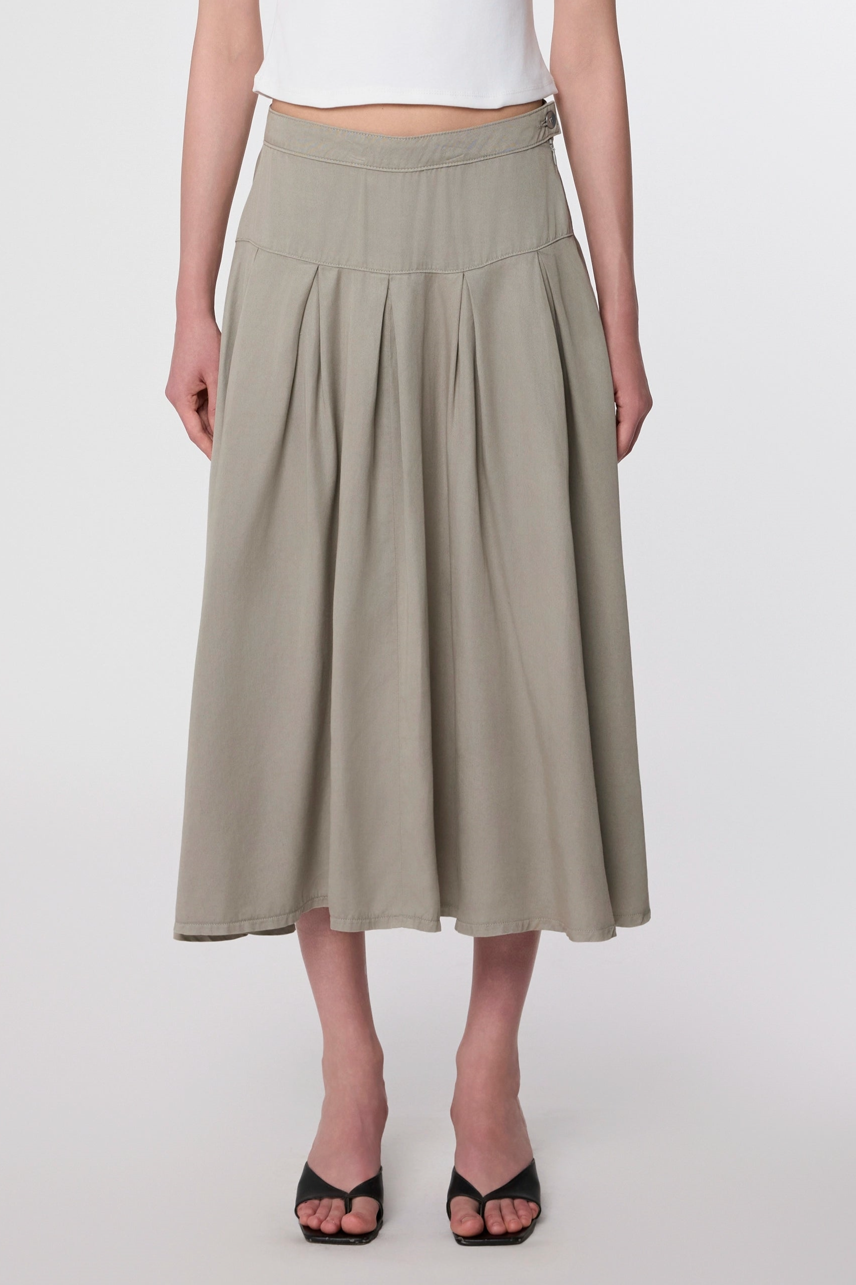 Dawn womens vegan Skirt Blaze Super Wide Leg Rock Olive